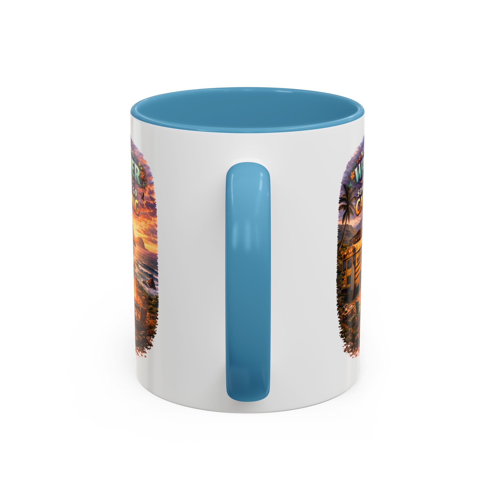 Accent Coffee Mug (11, 15oz) — "Not All Who Wander Are Lost" Design Scenic-Line