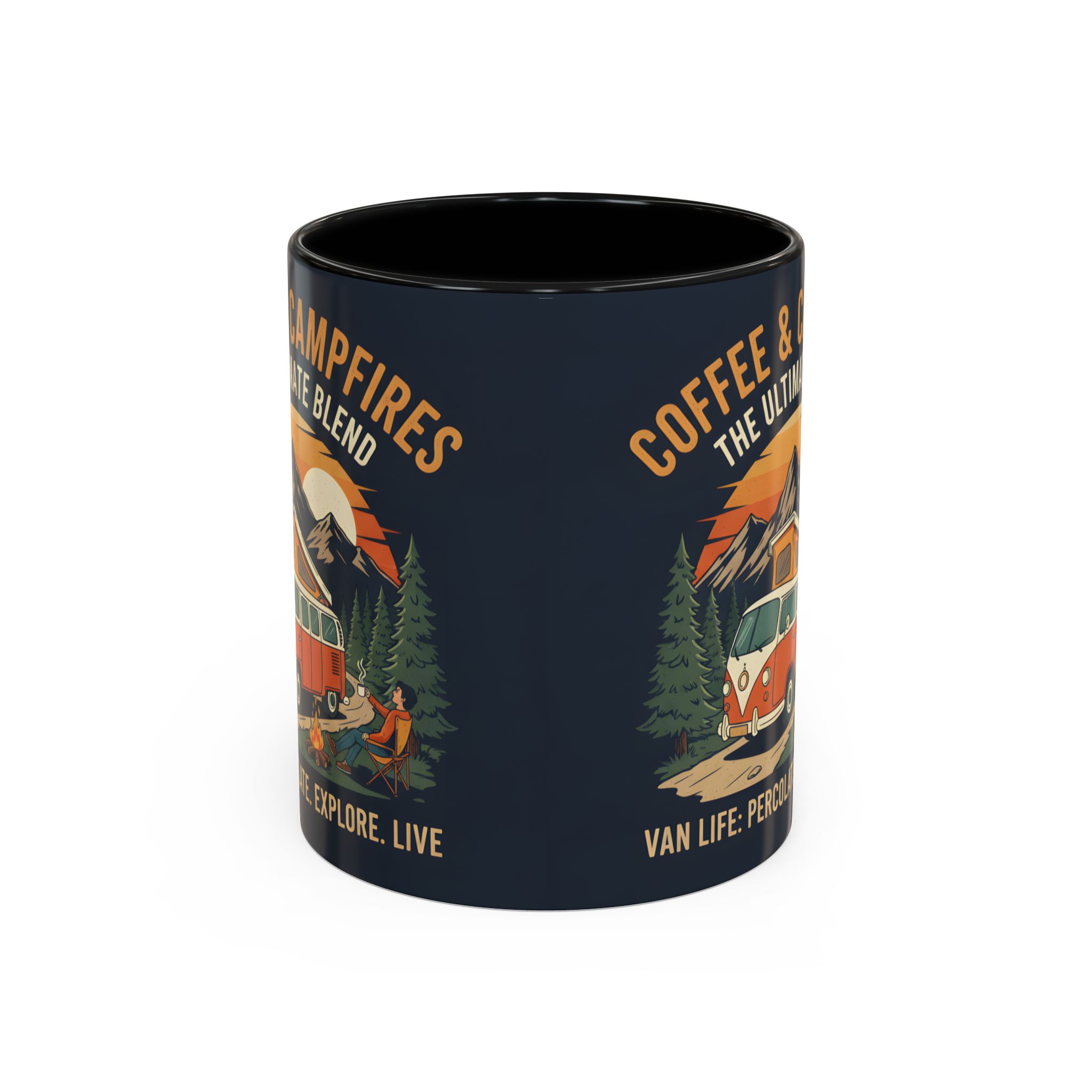 Accent Coffee Mug (11, 15oz) — "Coffee and campfires"