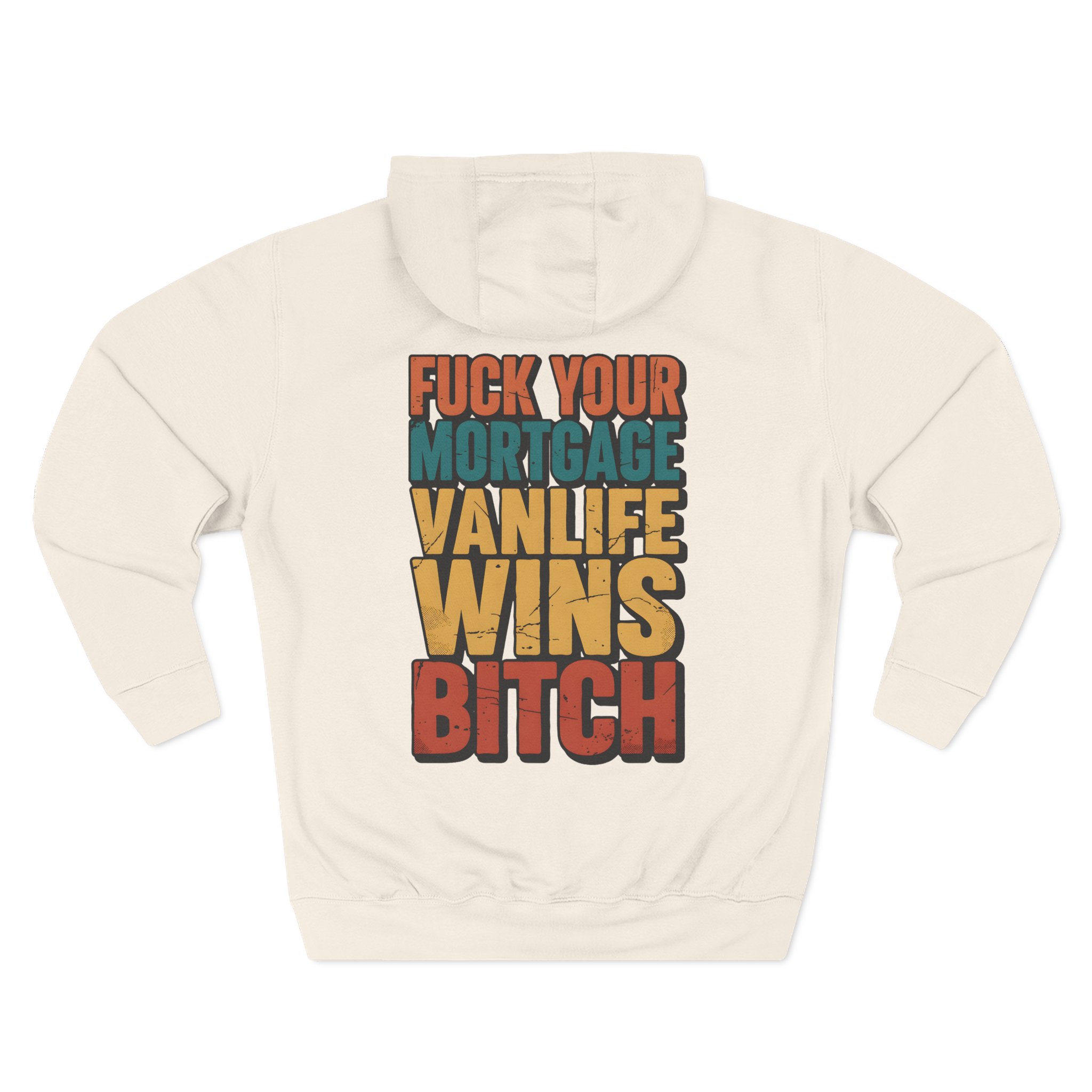 Three-Panel Fleece Hoodie - "Fuck Your Mortgage" Design F**K-Line