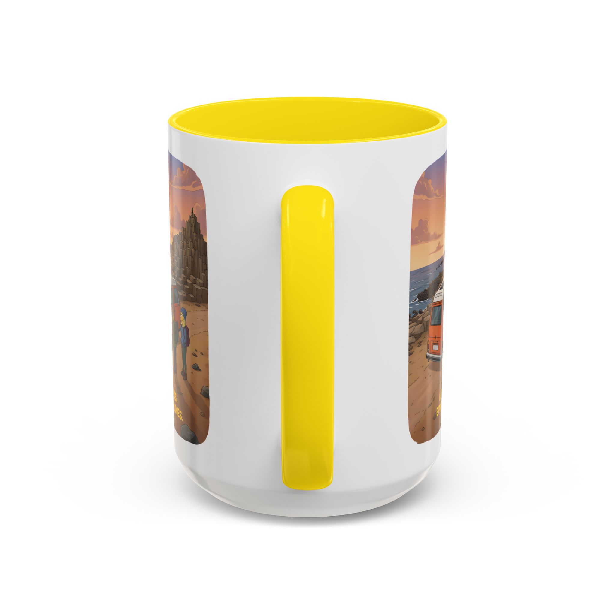 Accent Coffee Mug (11, 15oz) — "Lost Roads Epic Coastlines" Design Sitcom-Line