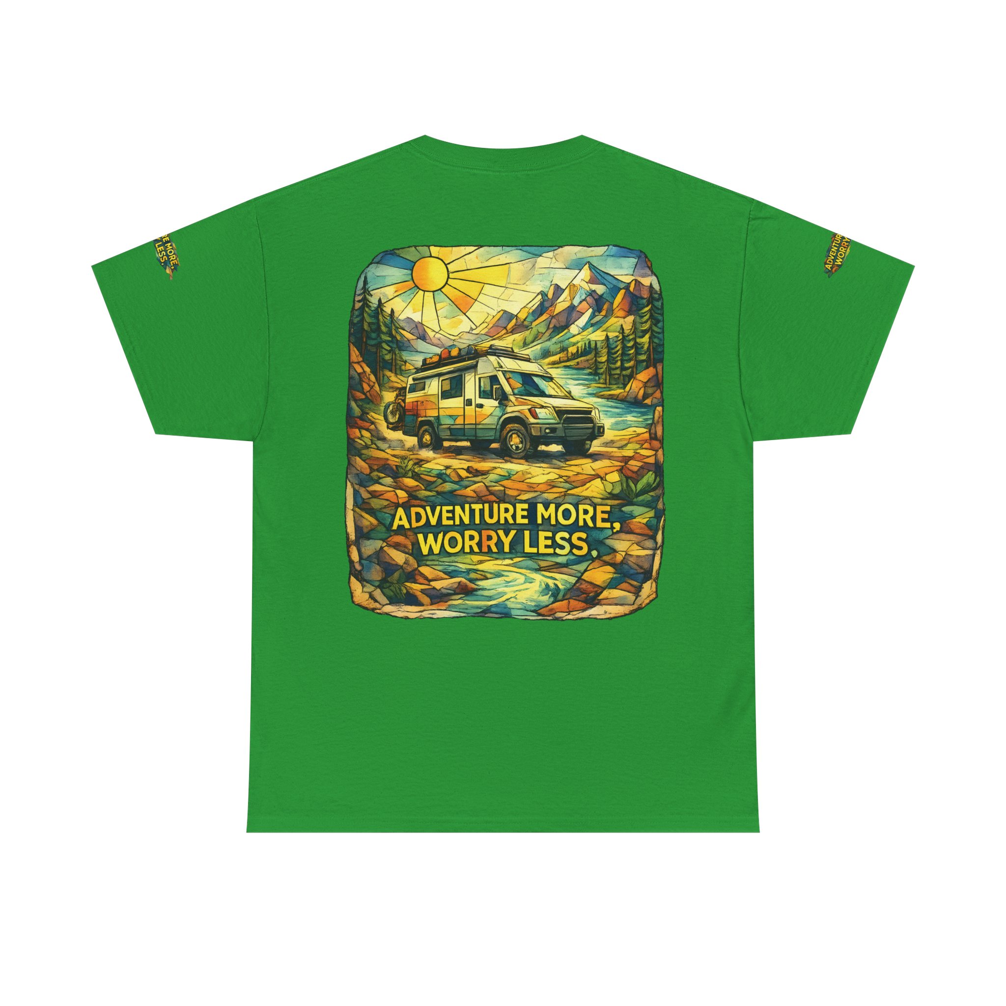 7459011057385583224_2048.jpeg Unisex Heavy Cotton Tee — "Adventure More Worry Less" Design Cubic-Line