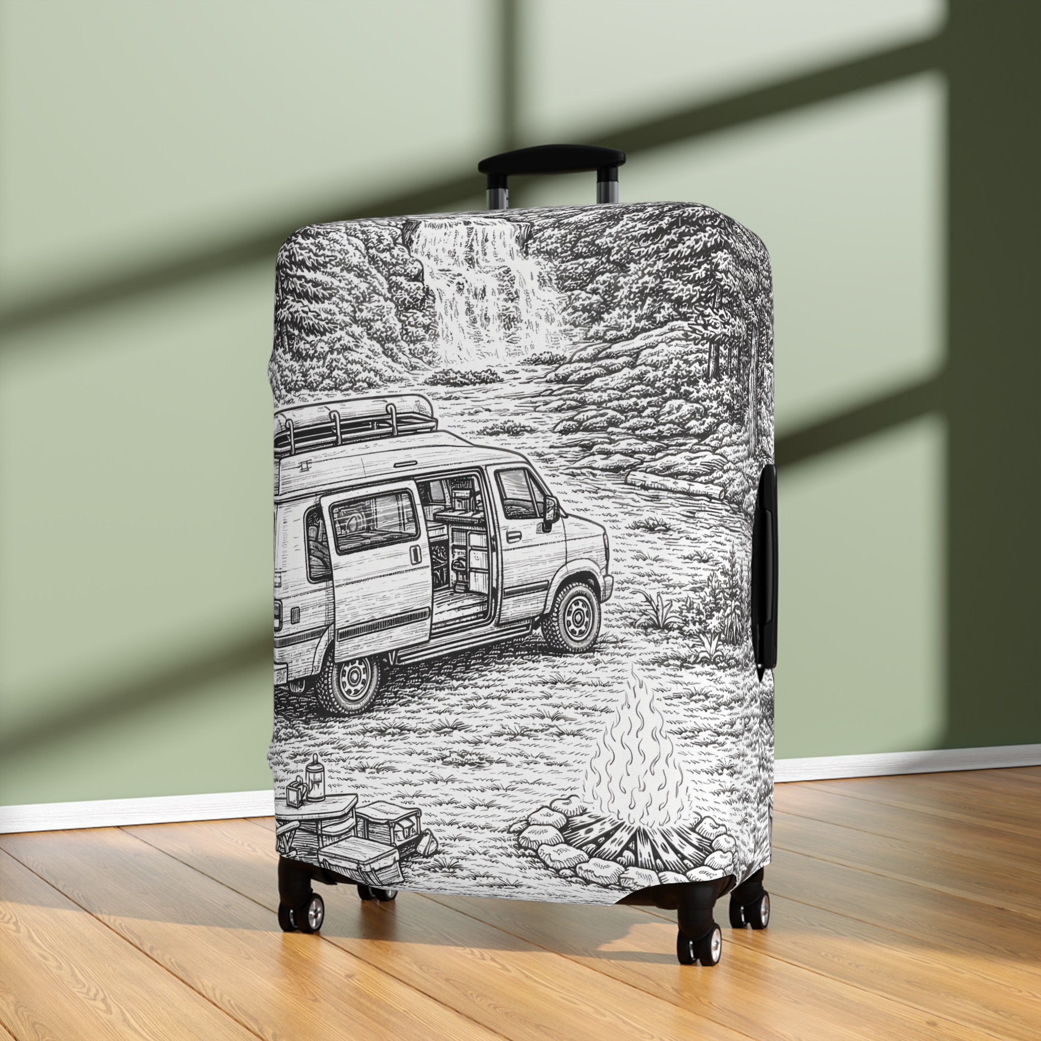 7460133077968112334_2048.jpeg Luggage Cover — Adventure Camper Sketch Travel Suitcase