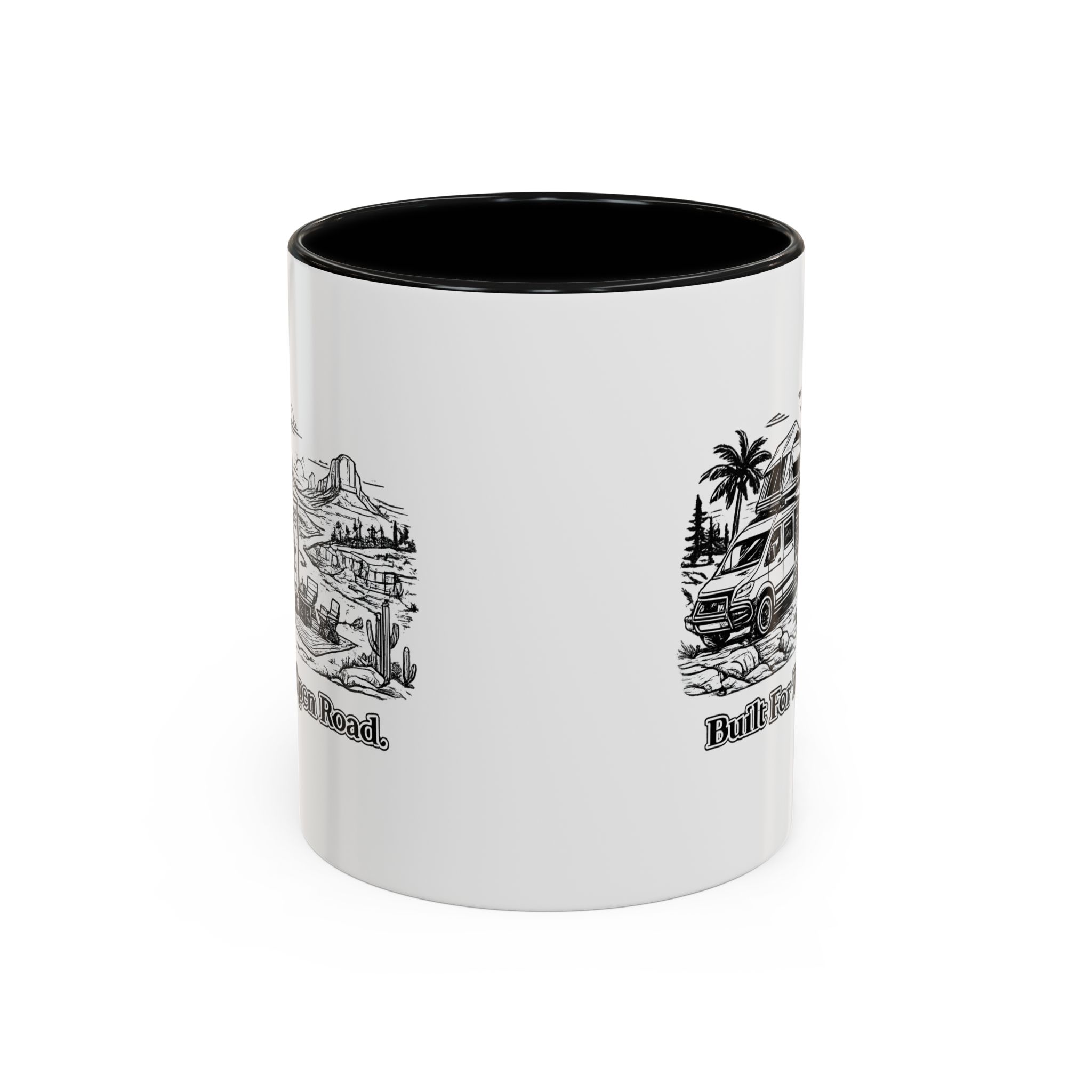 Accent Coffee Mug (11, 15oz) — "Built For The Open Road" Design Minimal-Line