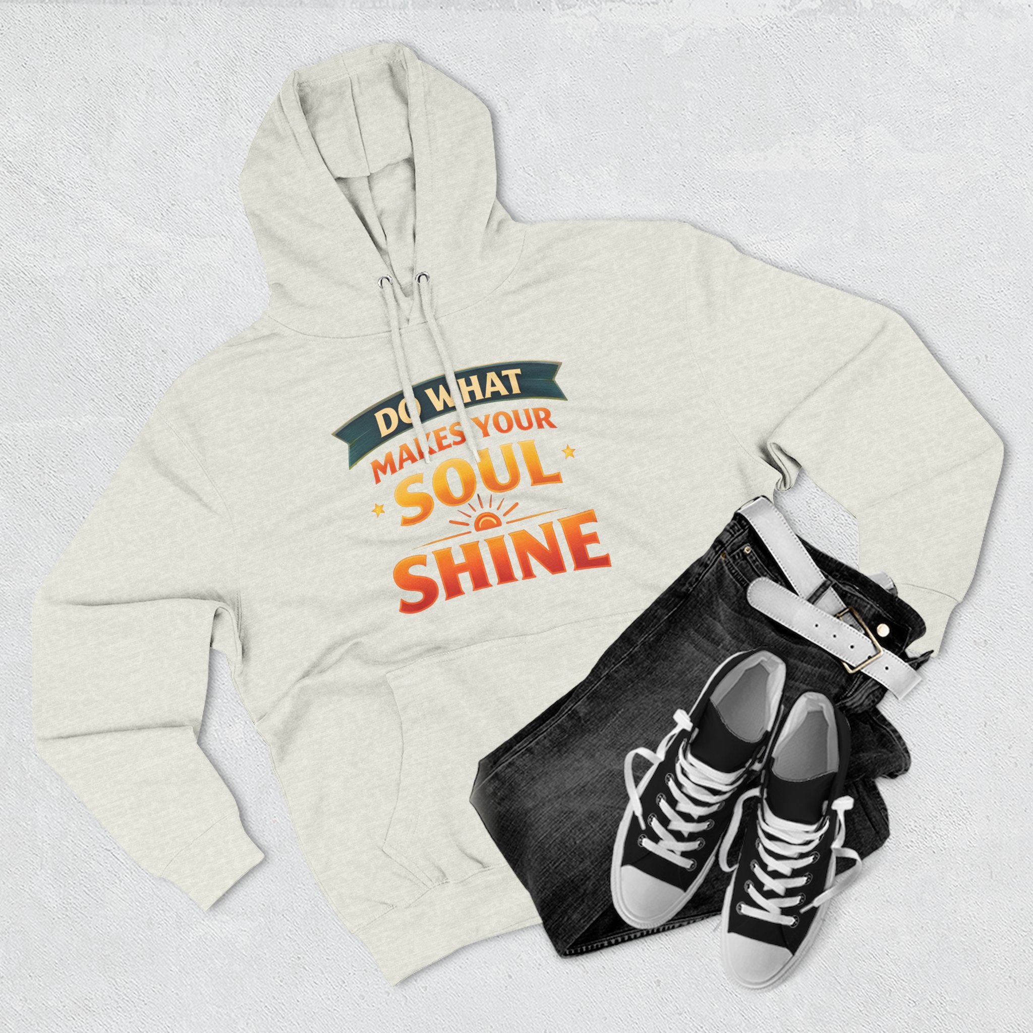 7465438176981263288_2048.jpeg Three-Panel Fleece Hoodie - "Do What Makes Your Soul Shine" Design Scenic-Line