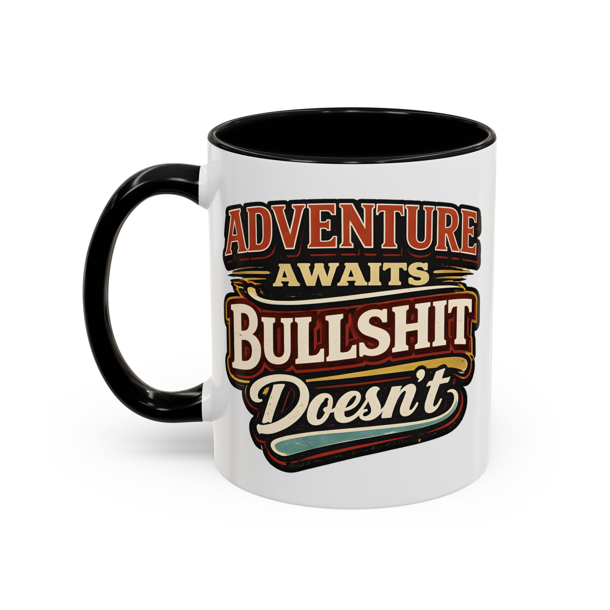 Accent Coffee Mug (11, 15oz) — "Adventure Awaits" Design F**K-Line