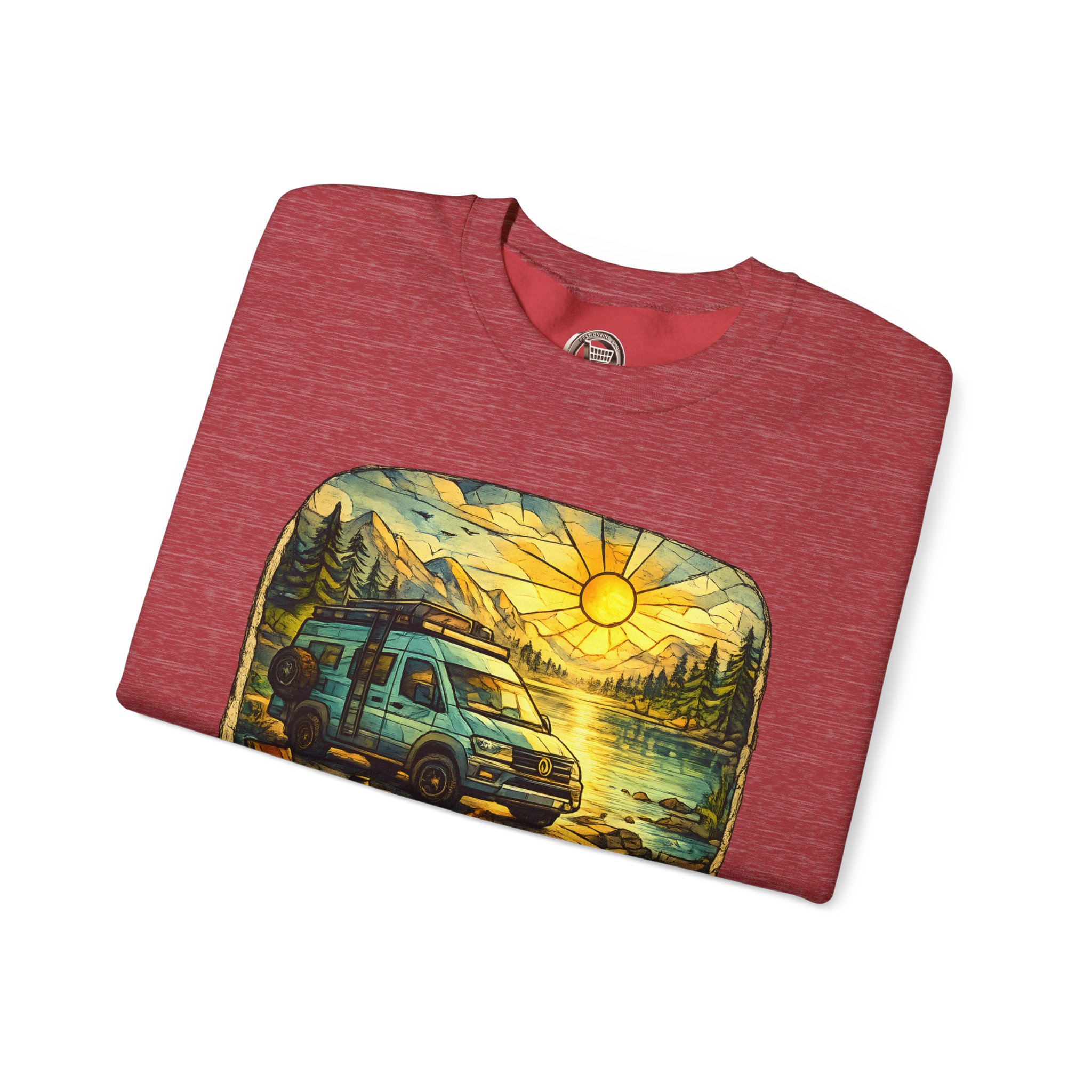 Unisex Heavy Blend™ Crewneck Sweatshirt — "Find Your Escape" Design Cubic-Line