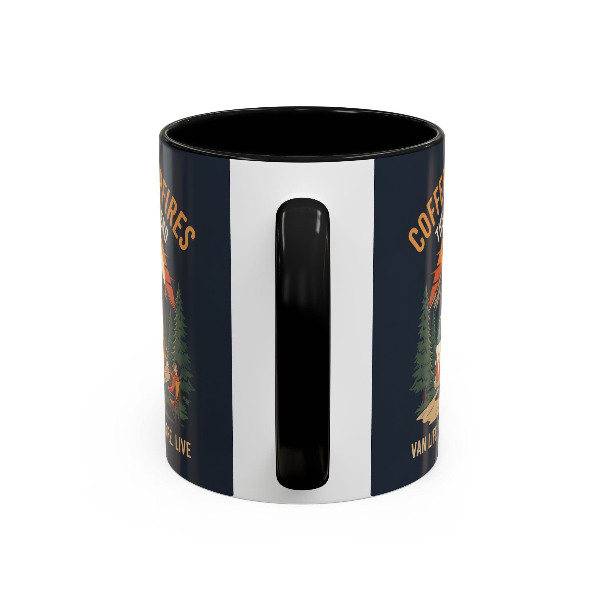 Accent Coffee Mug (11, 15oz) — "Coffee and campfires"