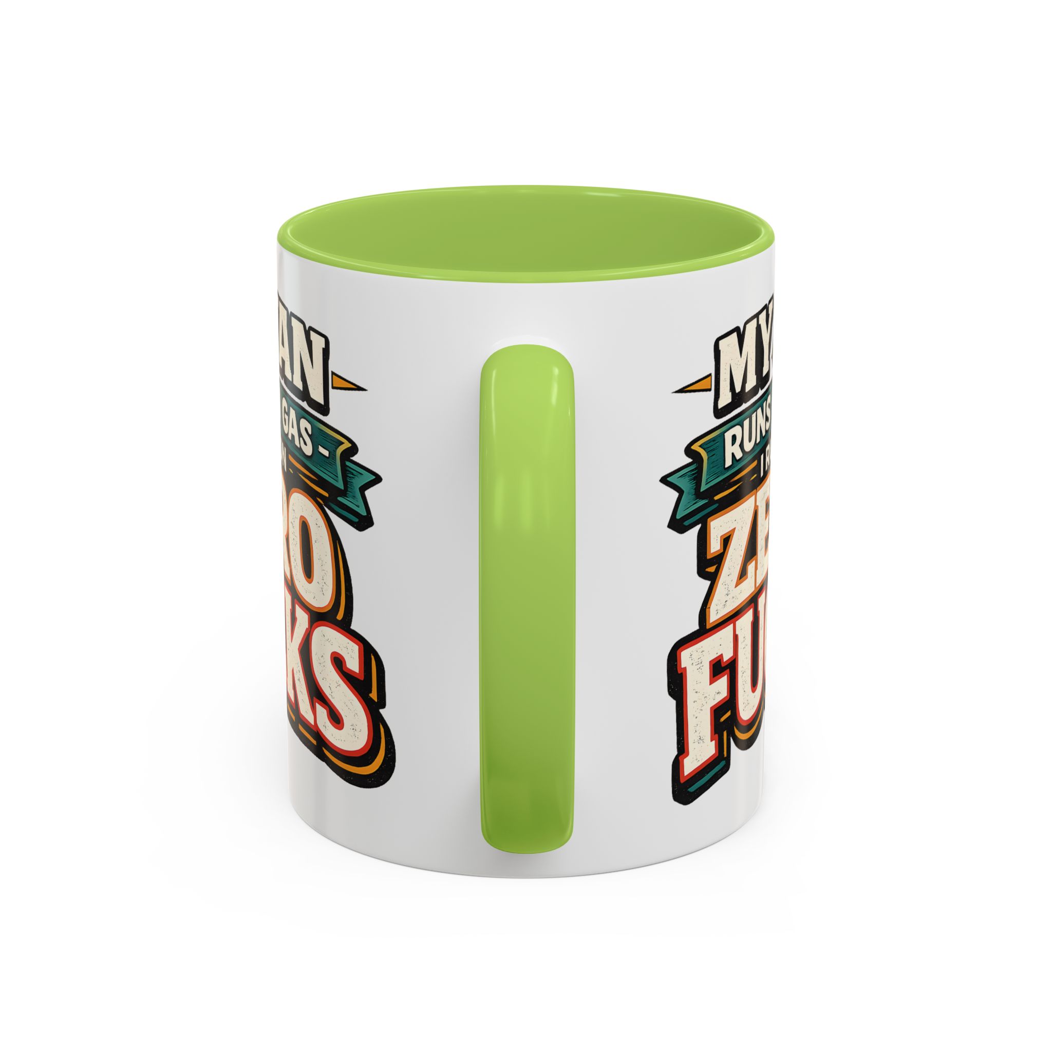 Accent Coffee Mug (11, 15oz) — "My Van Runs On Gas" Design F**K-Line