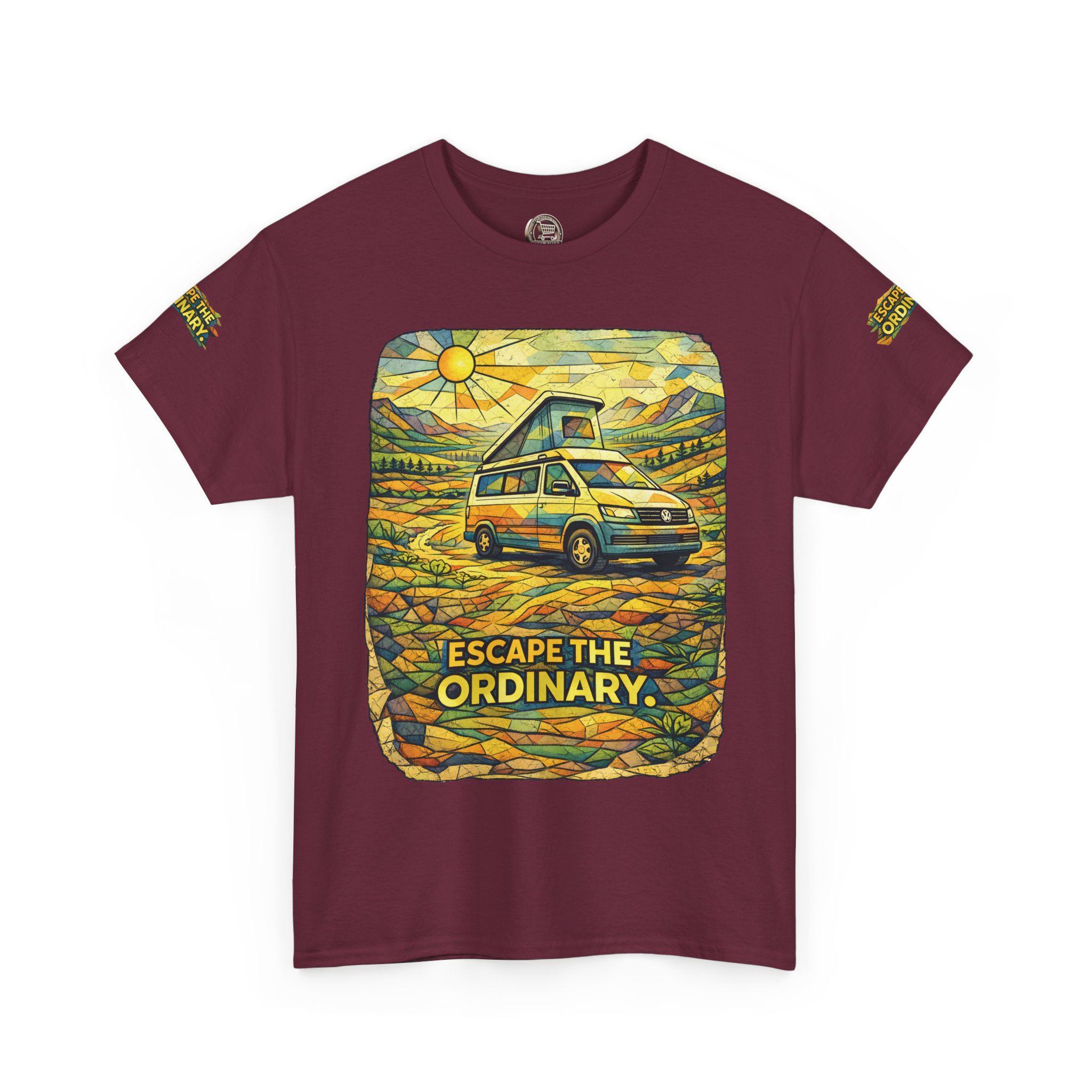 7494003335451129053_2048.jpeg Unisex Heavy Cotton Tee — "Escape The Ordinary" Design Cubic-Line