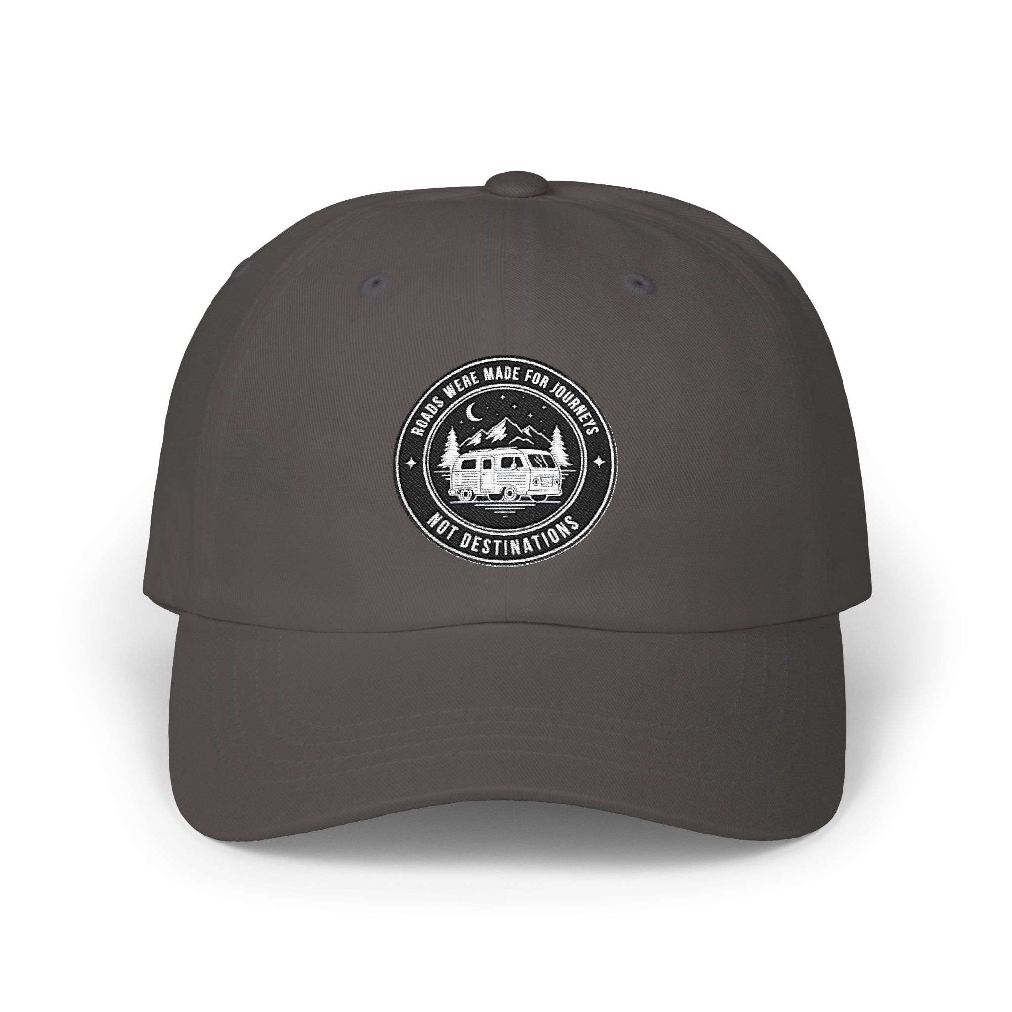 Dad Cap - "ROAD WHERE MADE FOR JOURNEYS-NOT DESTINATIONS" Vintage National Park Stamp Hat