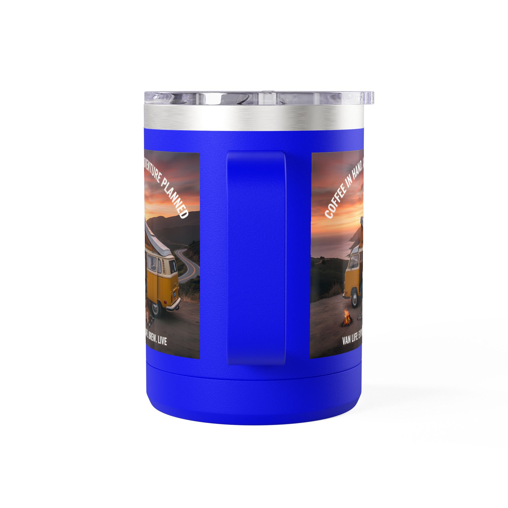 Coffee Mug Tumbler, 15oz — "Coffee in Hand, Adventure Planned"