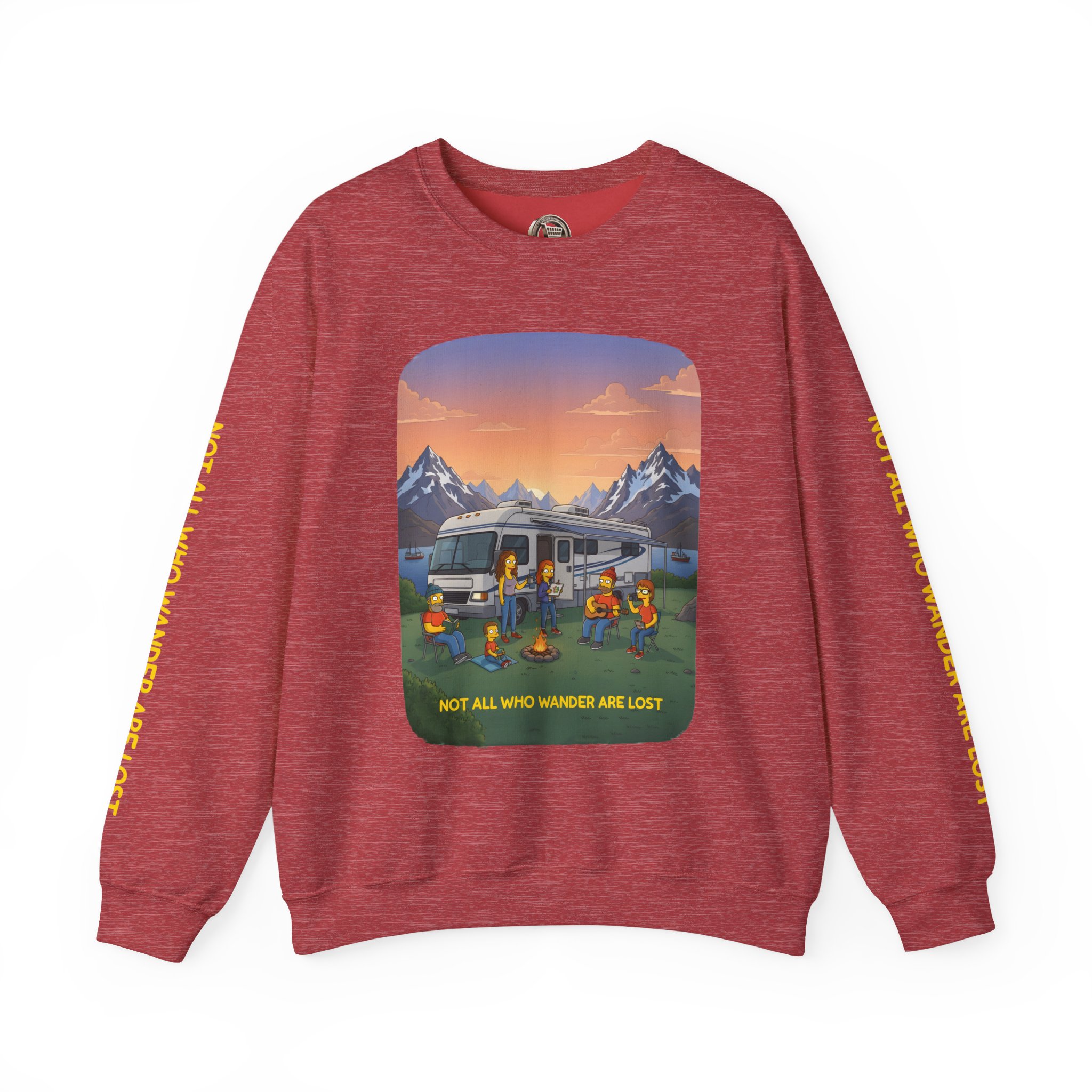 Unisex Heavy Blend™ Crewneck Sweatshirt — "Not All Who Wander Are Lost" Design Sitcom-Line
