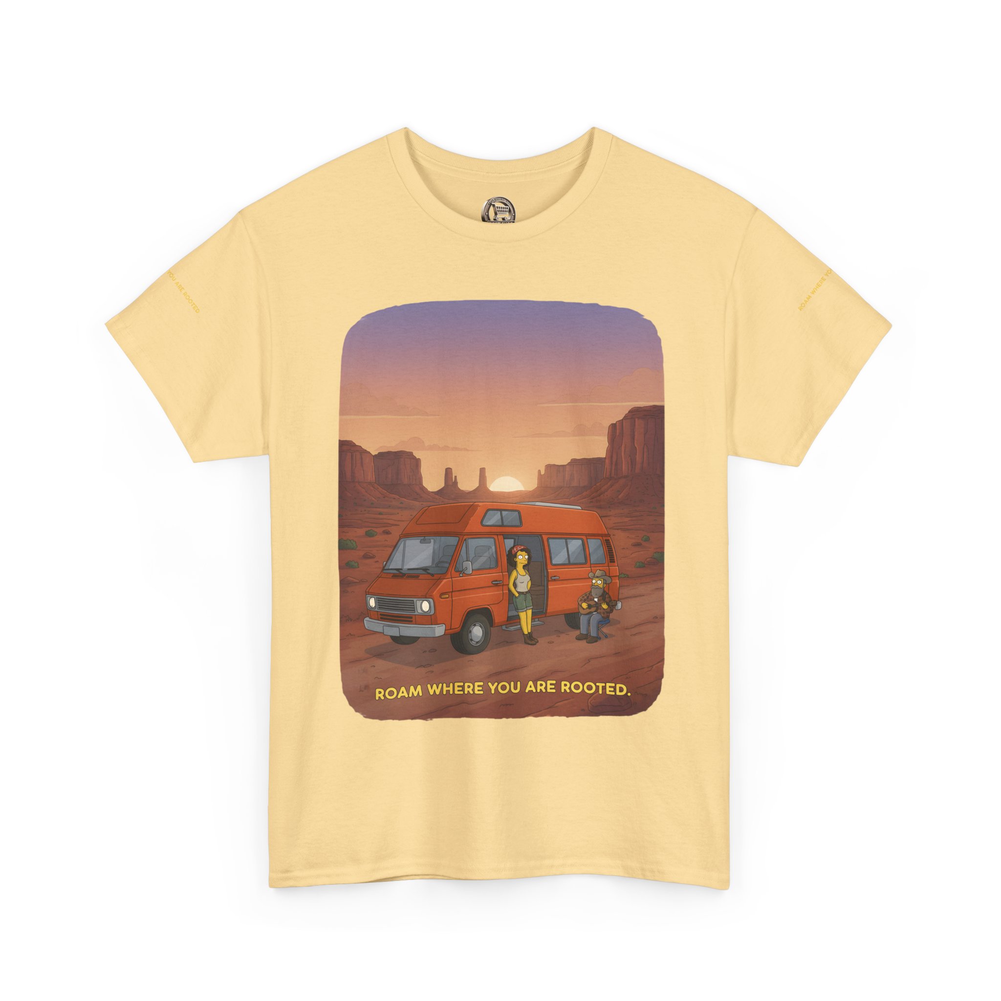 Unisex Heavy Cotton Tee — "Roam Where You Are Rooted" Design Sitcom-Line