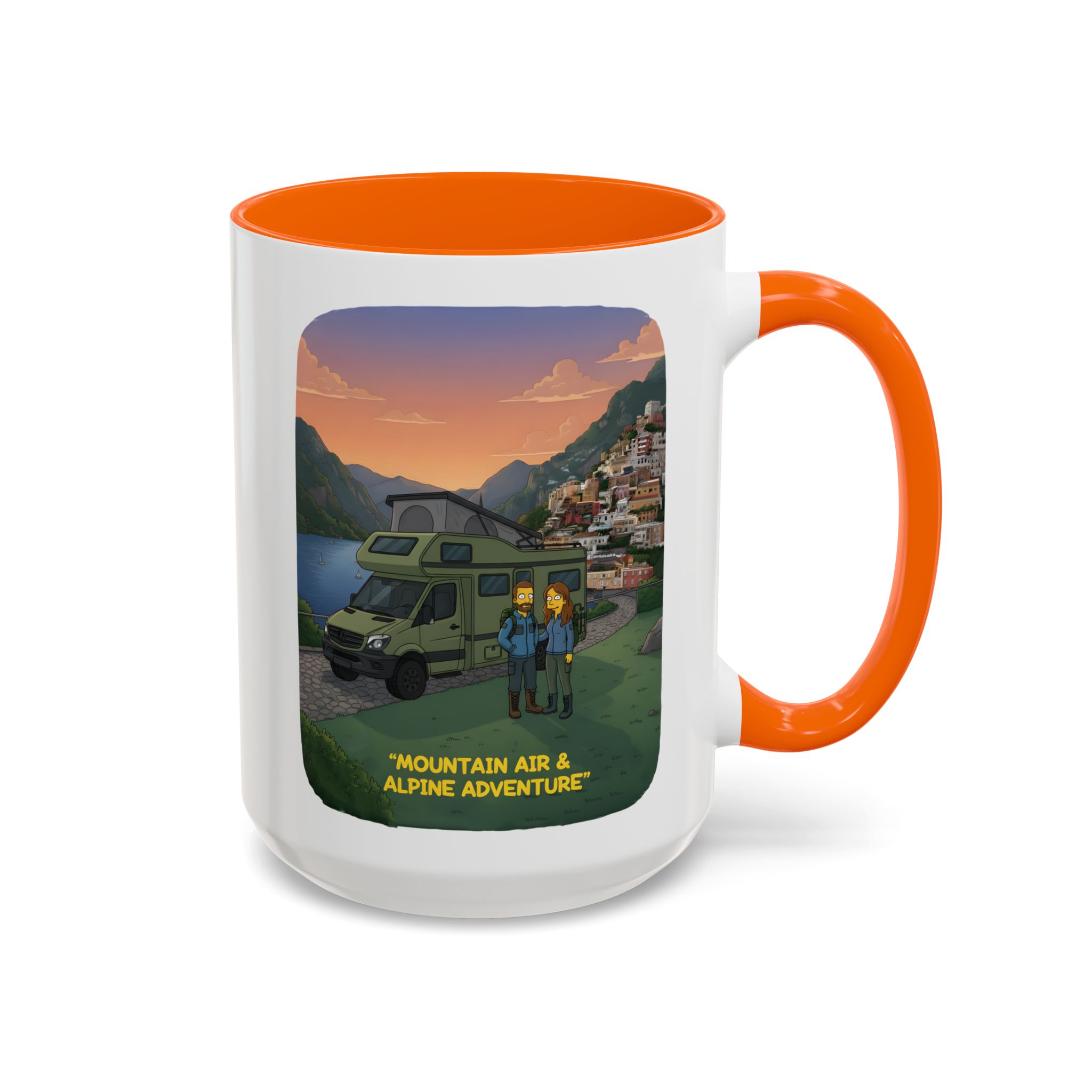 Accent Coffee Mug (11, 15oz) — "Mountain Air And Alpine Adventure"" Design Sitcom-Line