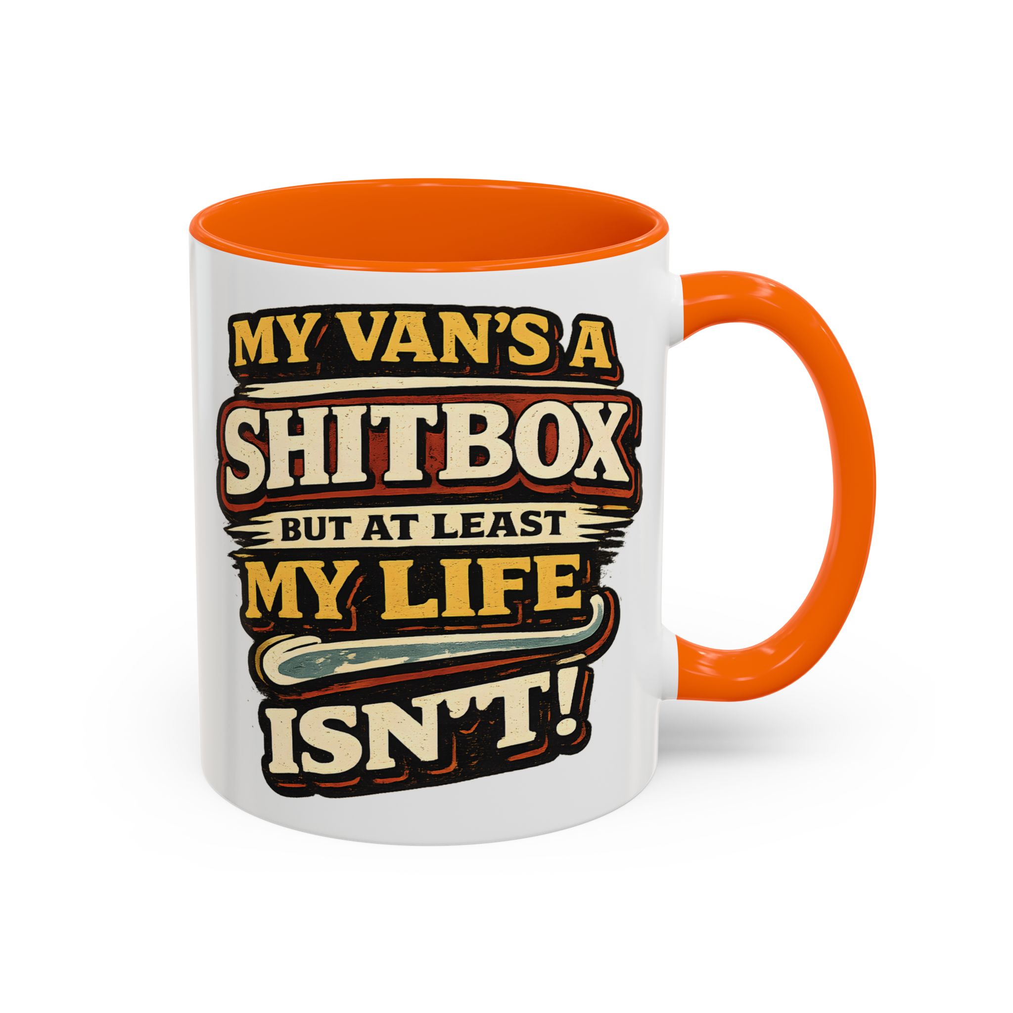 Accent Coffee Mug (11, 15oz) — "My Van`s A Shitbox" Design F**K-Line