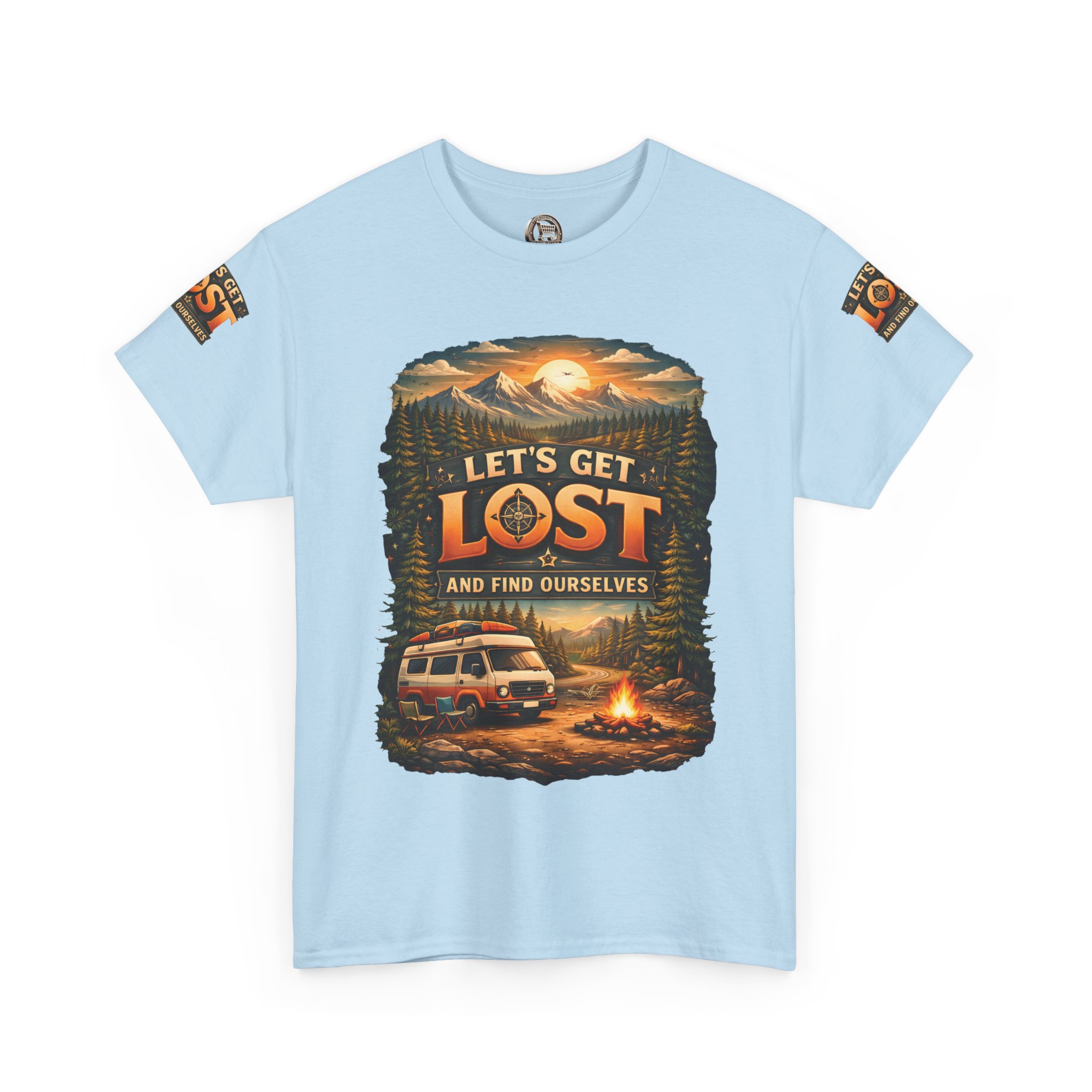 Unisex Heavy Cotton Tee — "Let´s Get Lost And Found Ourselfs" Design Scenic-Line