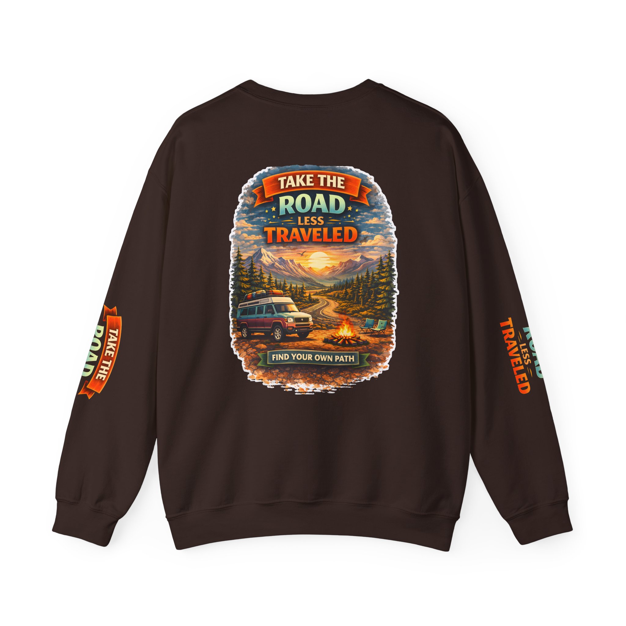 7523498035726583553_2048.jpeg Unisex Heavy Blend™ Crewneck Sweatshirt — "Take The Road Less Traveled" Design Scenic-Line