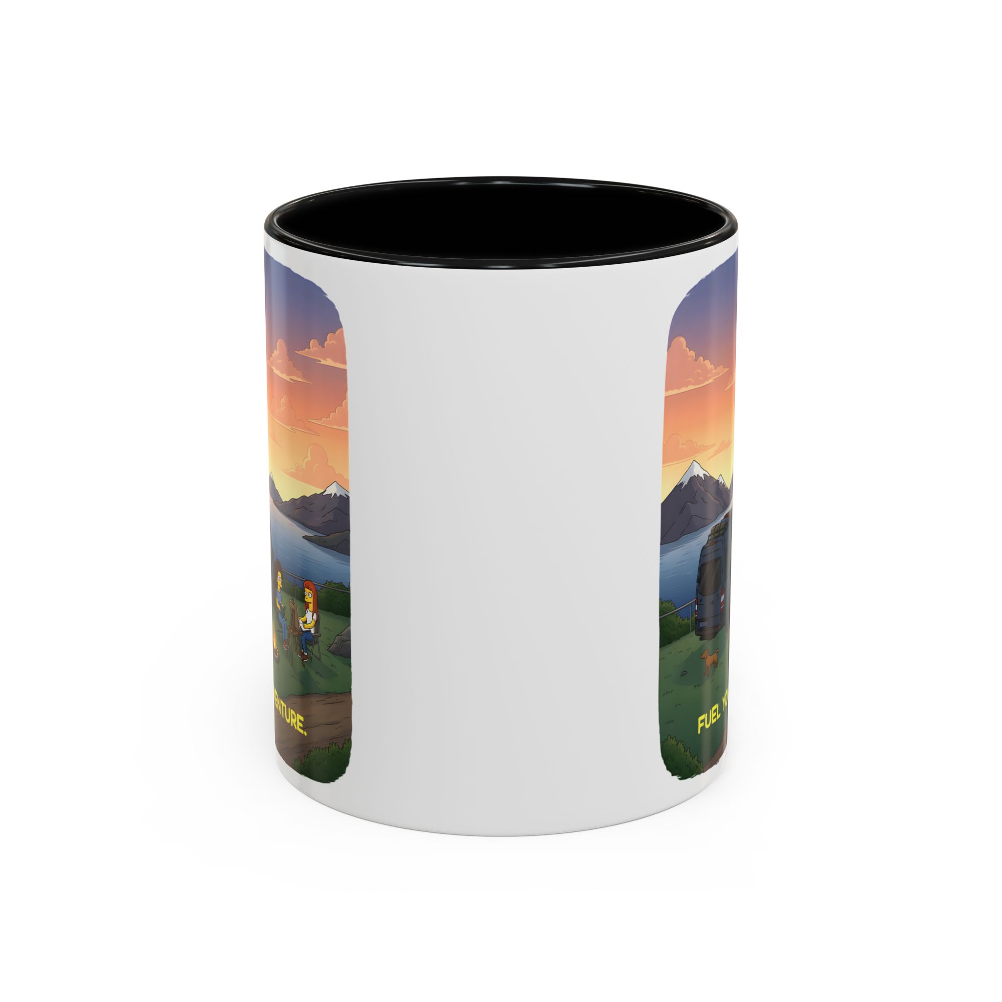 Accent Coffee Mug (11, 15oz) — "Fuel Your Adventure" Design Sitcom-Line