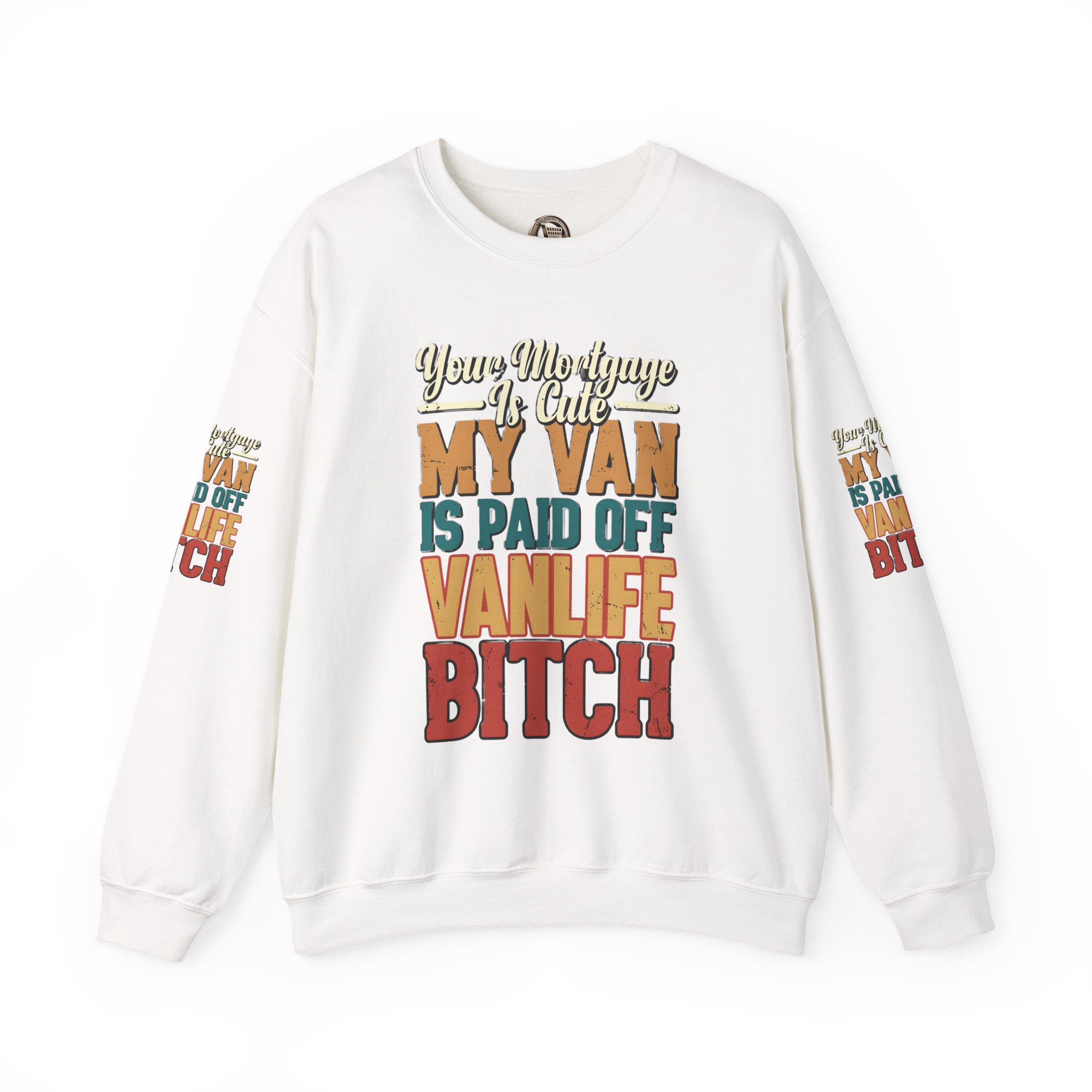 Unisex Heavy Blend™ Crewneck Sweatshirt — "Your Mortgage Is Cute" Design F**K-Line