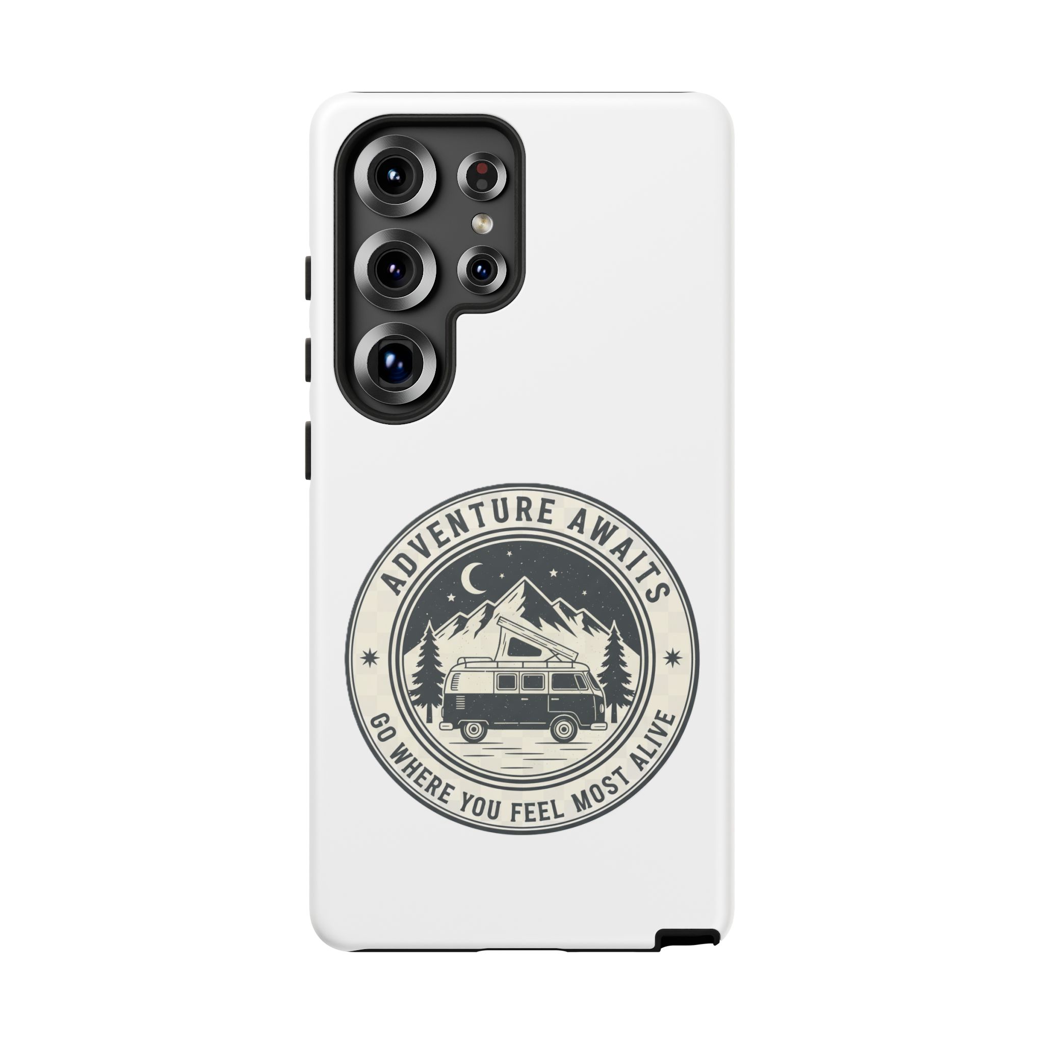Phone Case — "Adventure Awaits-Go Where You Feel Most Alive" Camper Van Design