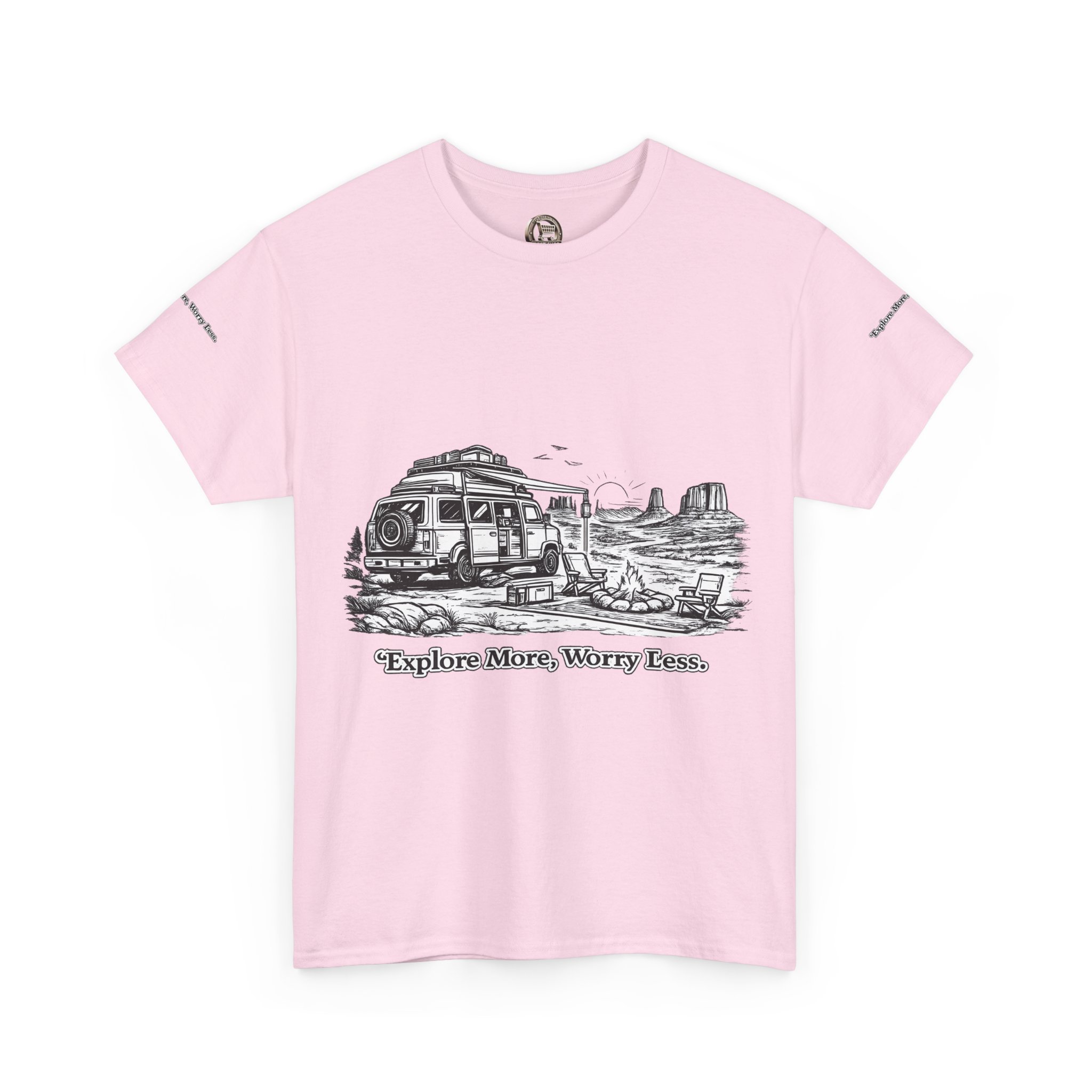 7537247931418495228_2048.jpeg Unisex Heavy Cotton Tee — "Explore More Worry Less" Design Minimal-Line