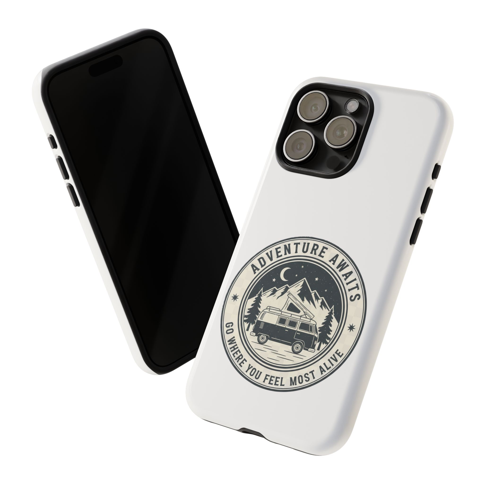 Phone Case — "Adventure Awaits-Go Where You Feel Most Alive" Camper Van Design