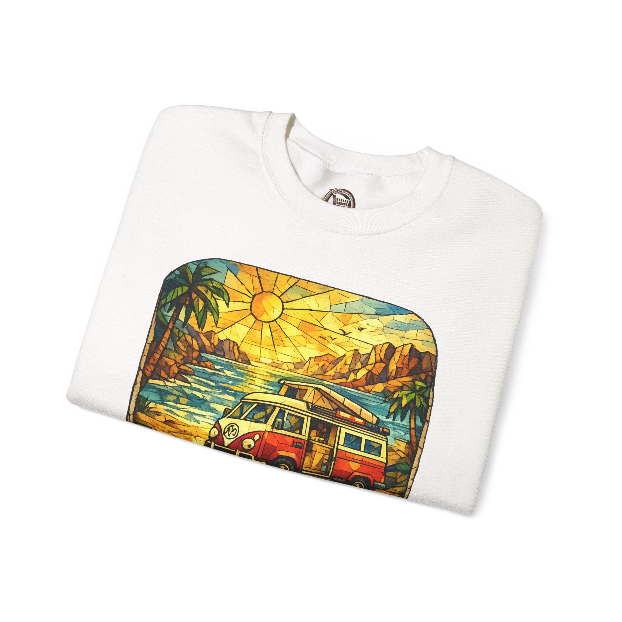 Unisex Heavy Blend™ Crewneck Sweatshirt — "Find Your Adventure" Design Cubic-Line