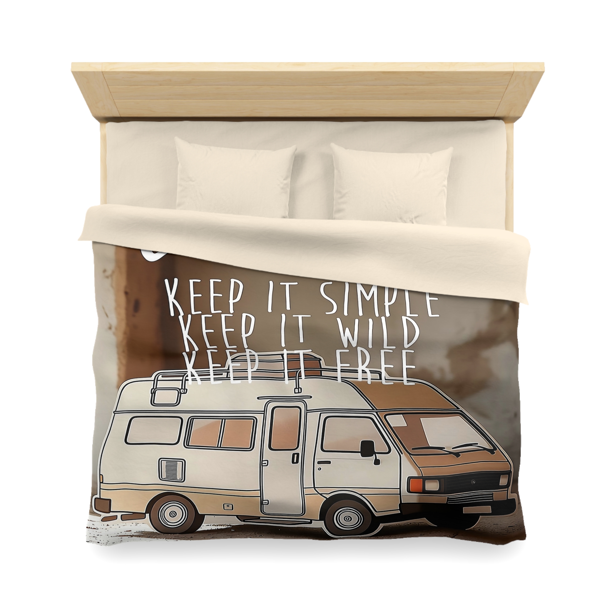 Duvet Cover — "Vanlife: Keep It Simple, Keep It Wild, Keep It Free"