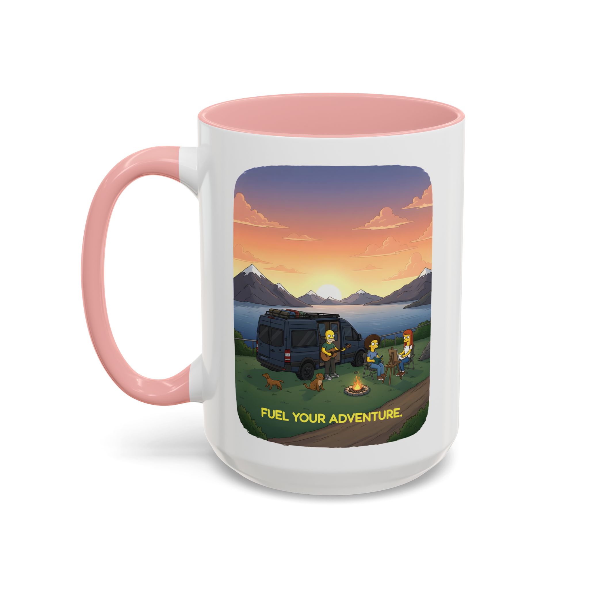 Accent Coffee Mug (11, 15oz) — "Fuel Your Adventure" Design Sitcom-Line