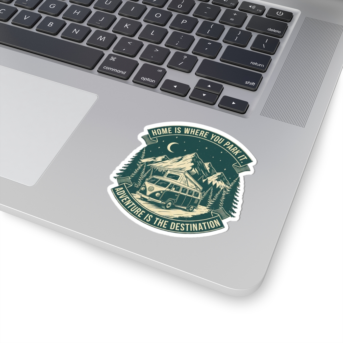 Round Sticker — "Home Is Where You Park It-Adventure is the destination" Camper Van Decal