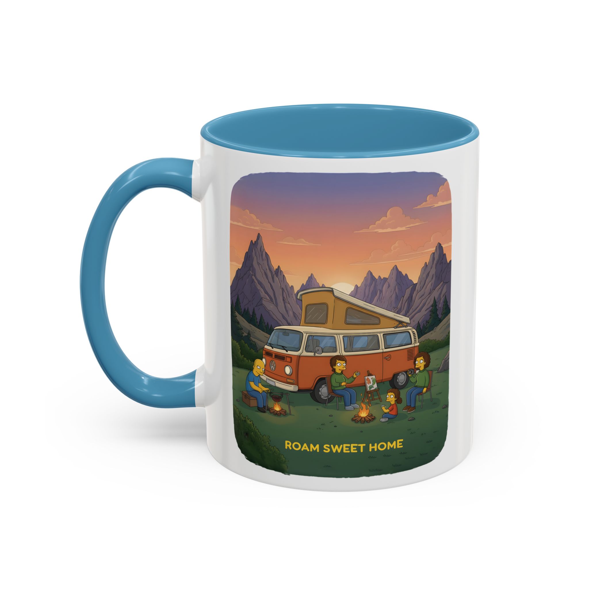 Accent Coffee Mug (11, 15oz) — "Roam Sweet Home" Design Sitcom-Line