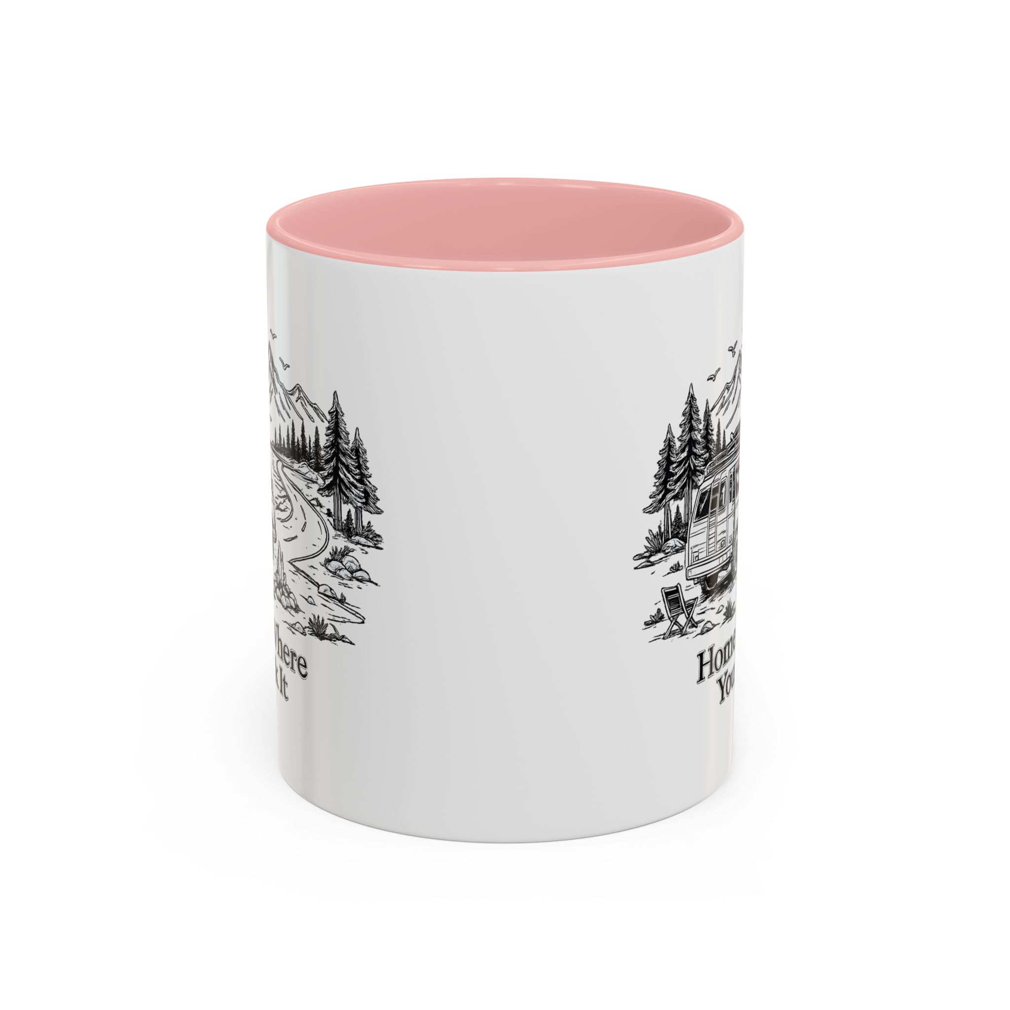 Accent Coffee Mug (11, 15oz) — "Home Is Where You Park It" Design Minimal-Line