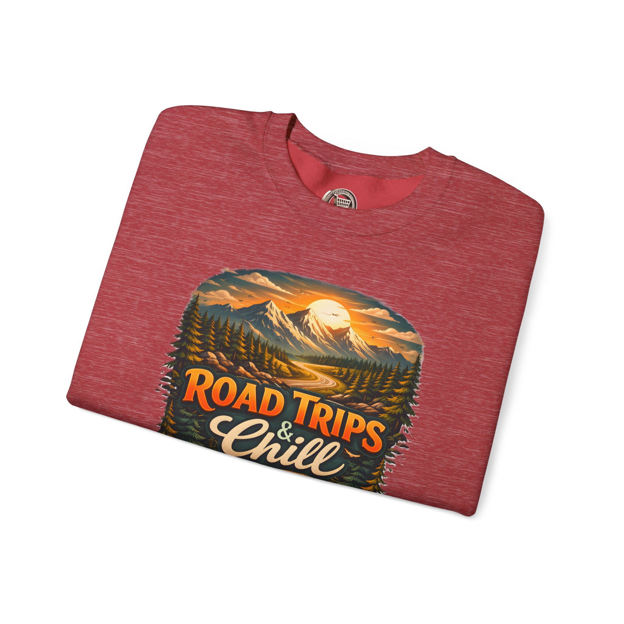 7573344532839047479_2048.jpeg Unisex Heavy Blend™ Crewneck Sweatshirt — "Road Trips & Chill" Design Scenic-Line
