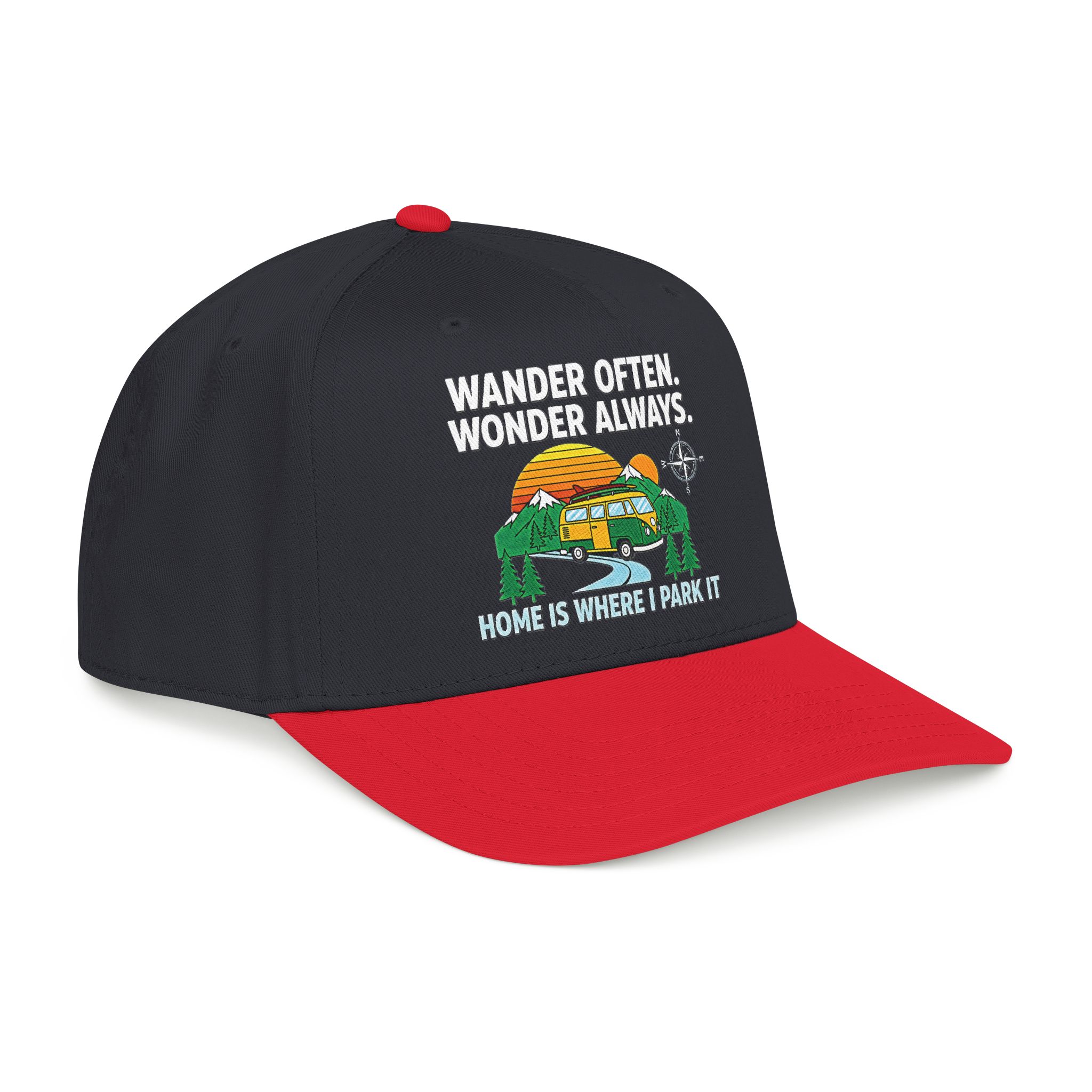 Baseball Cap — "Fueled by Exploration" Adventure Is My Compass Camper Hat