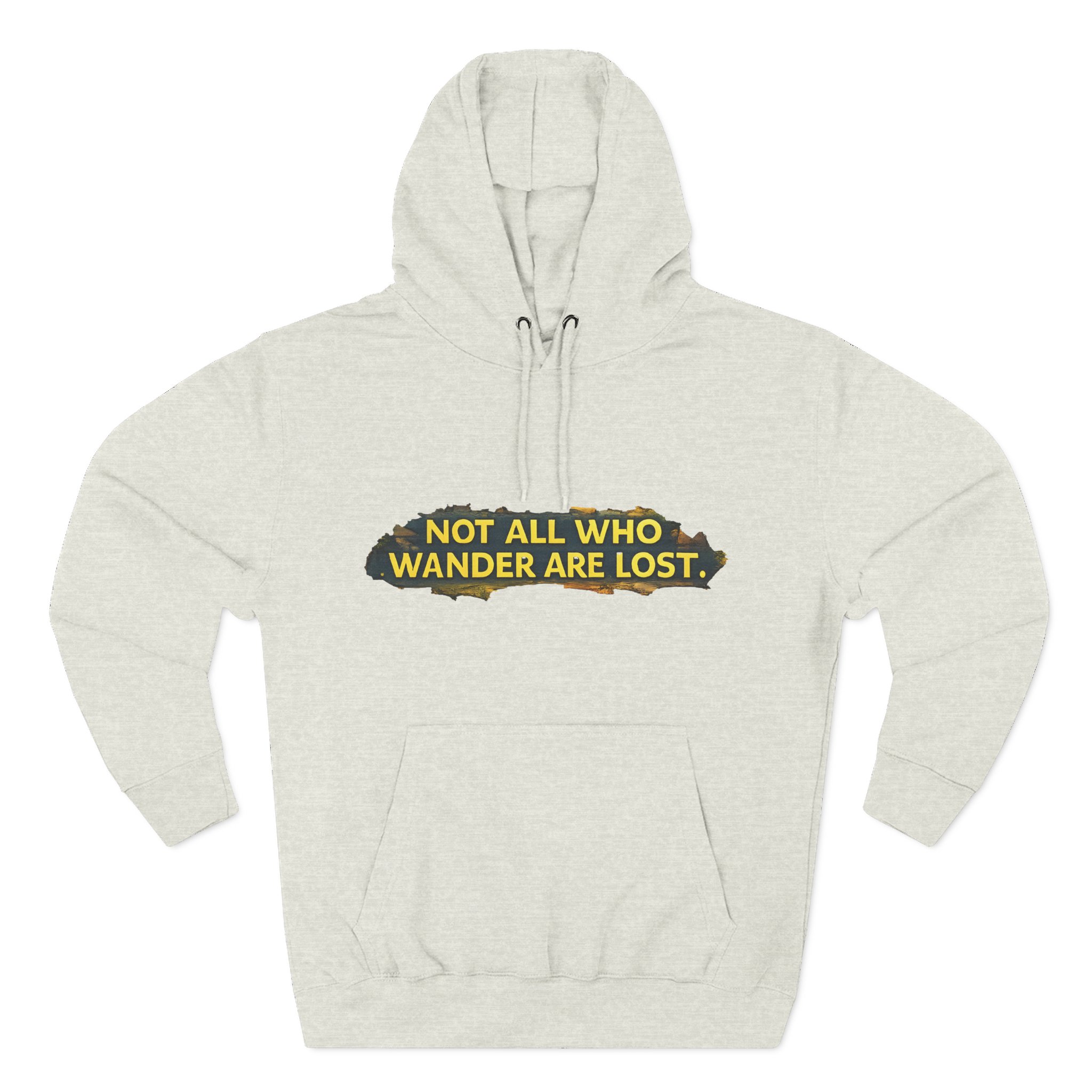 7585251789862528075_2048.jpeg Three-Panel Fleece Hoodie - "Not All Who Wander Are Lost" Design Cubic-Line