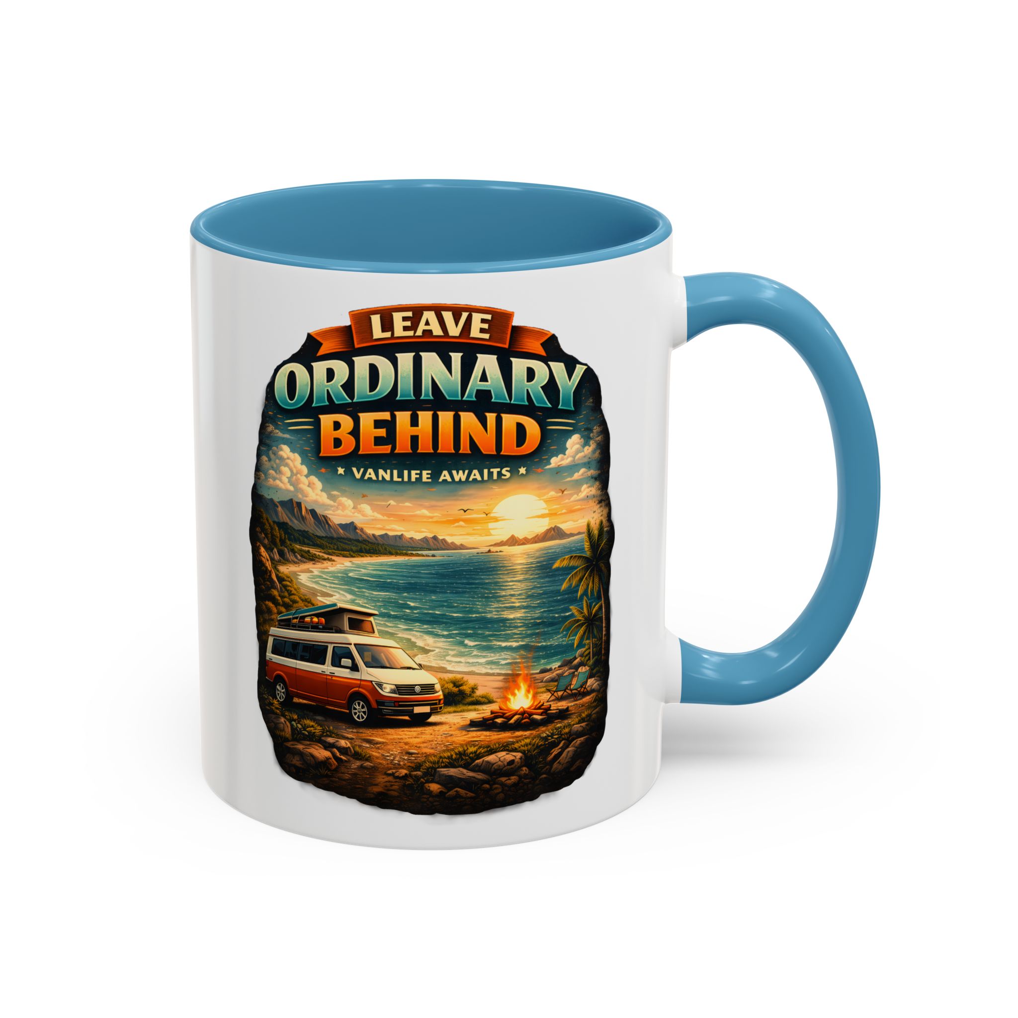 Accent Coffee Mug (11, 15oz) — "Leave Ordinary Behind" Design Scenic-Line