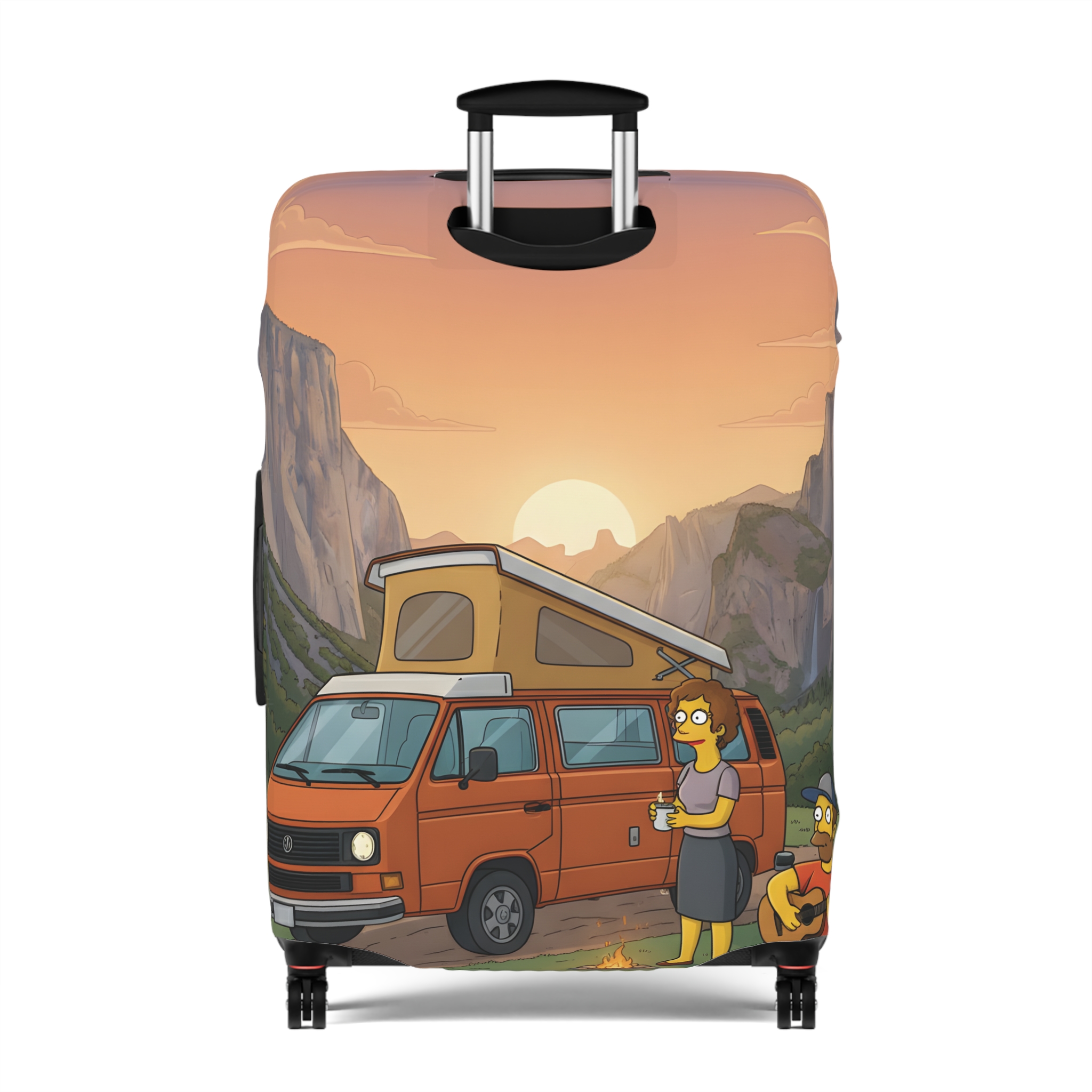 Luggage Cover — Adventure Camper Sketch Travel Suitcase(Design Sitcom-Line)