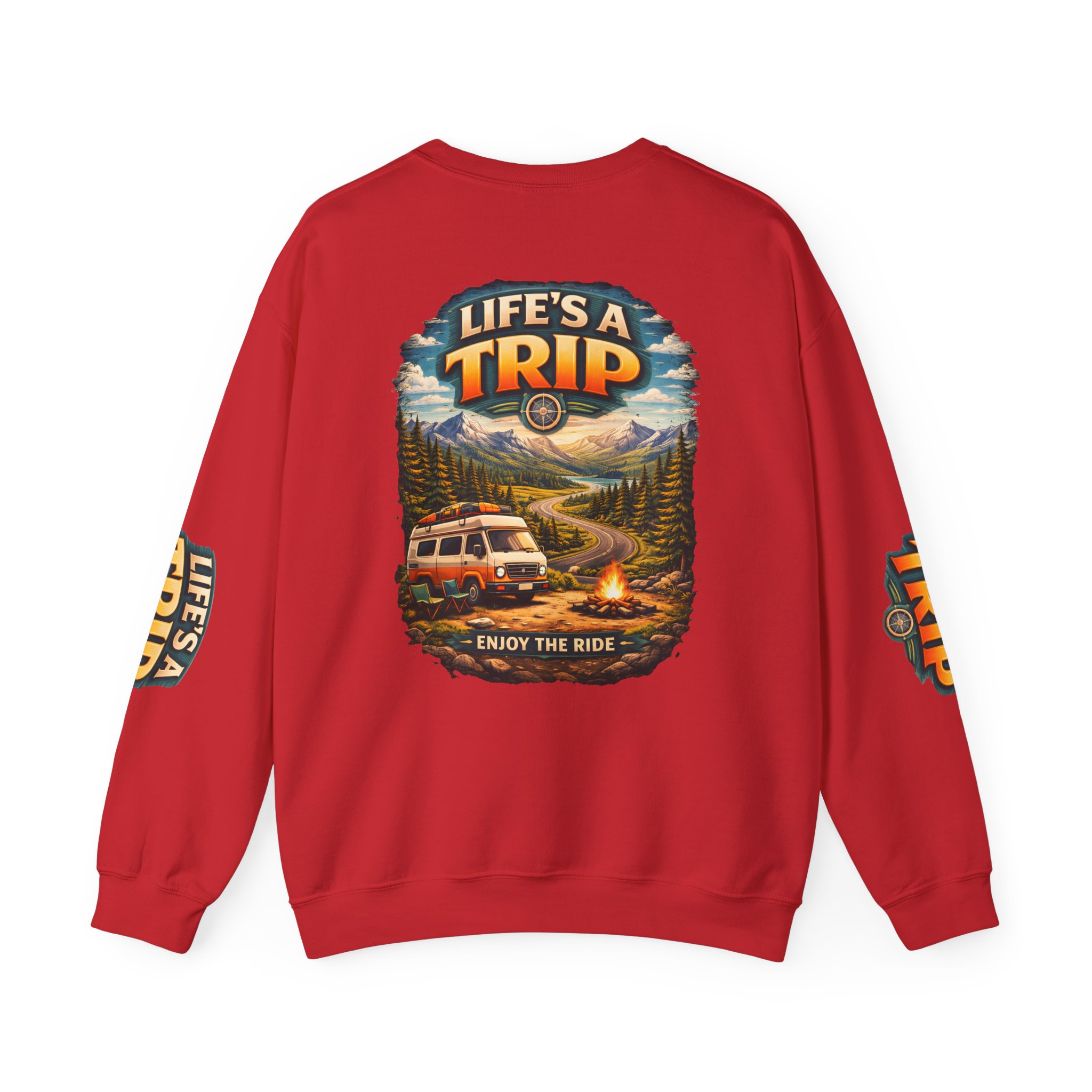 Unisex Heavy Blend™ Crewneck Sweatshirt — "Life s A Trip" Design Scenic-Line
