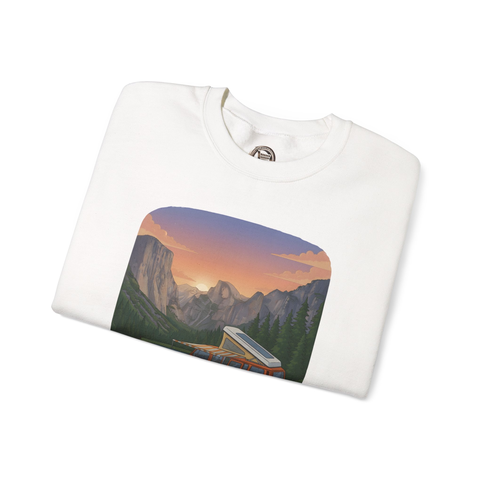 Unisex Heavy Blend™ Crewneck Sweatshirt — "Adventure Awaits-Go Find It"" Design Sitcom-Line