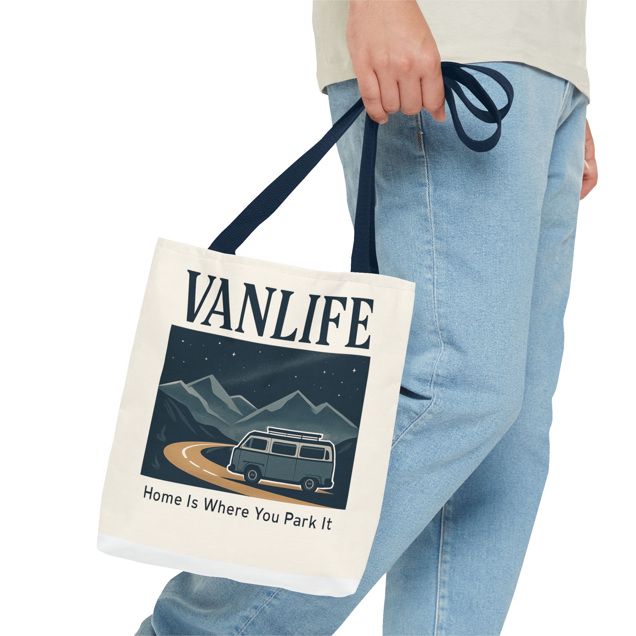 Vanlife Tote Bag — "Vanlife - Home Is Where You Park It" Campervan Beach/Adventure Tote