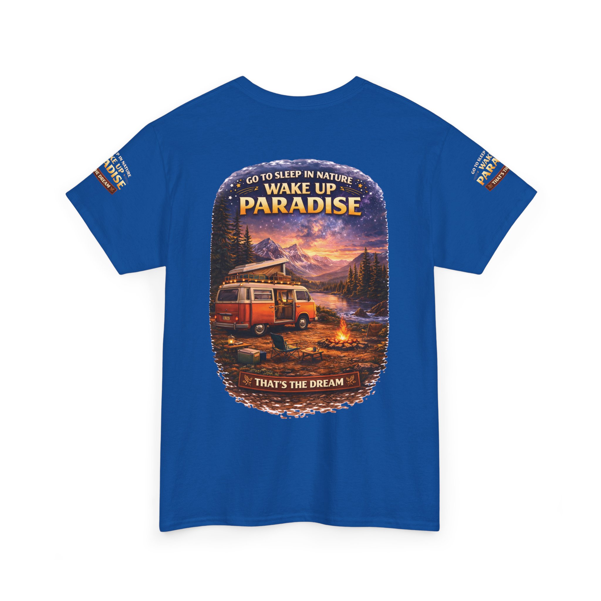 Unisex Heavy Cotton Tee — "Go Sleep In Nature" Design Scenic-Line