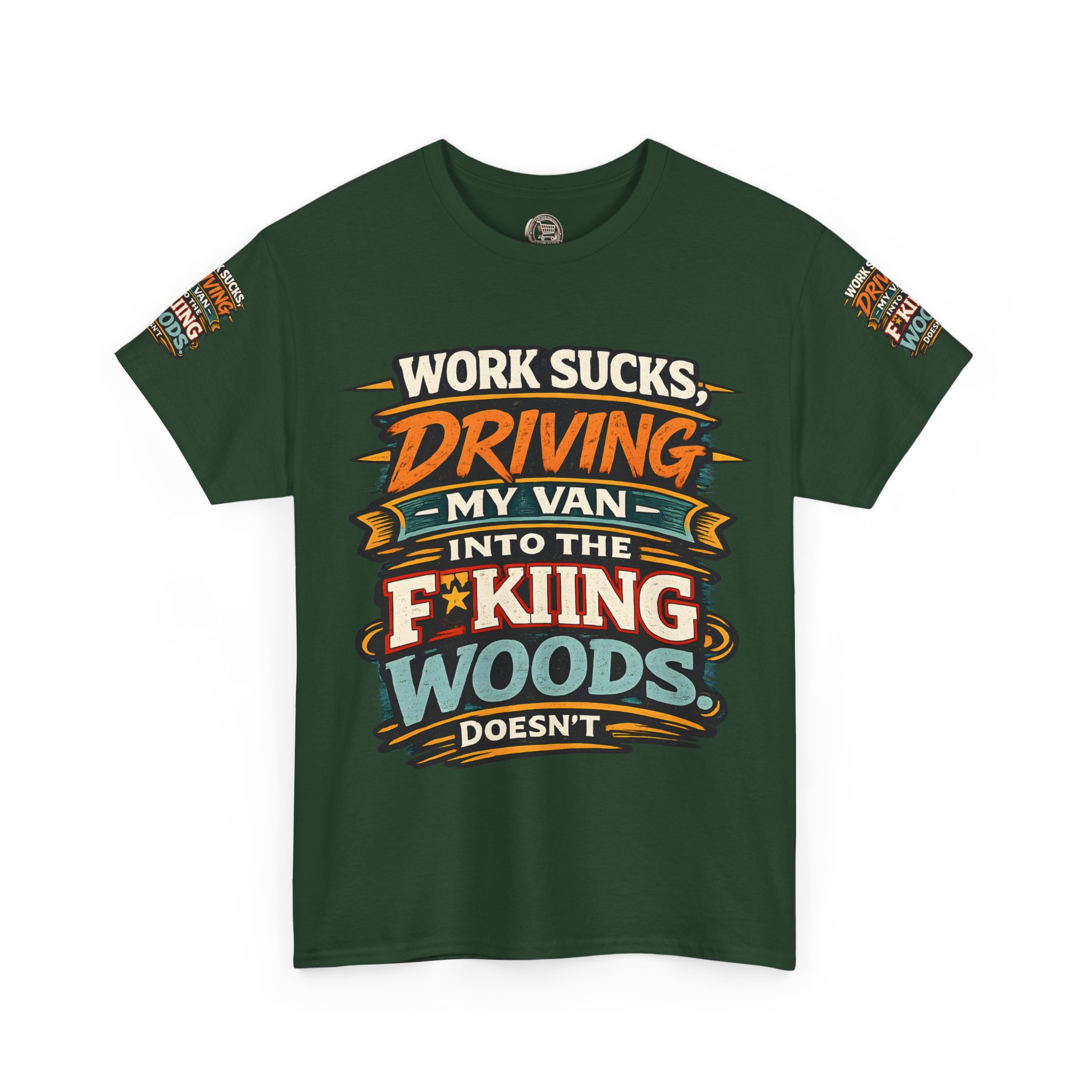 Unisex Heavy Cotton Tee — "Work Sucks" Design F**K-Line