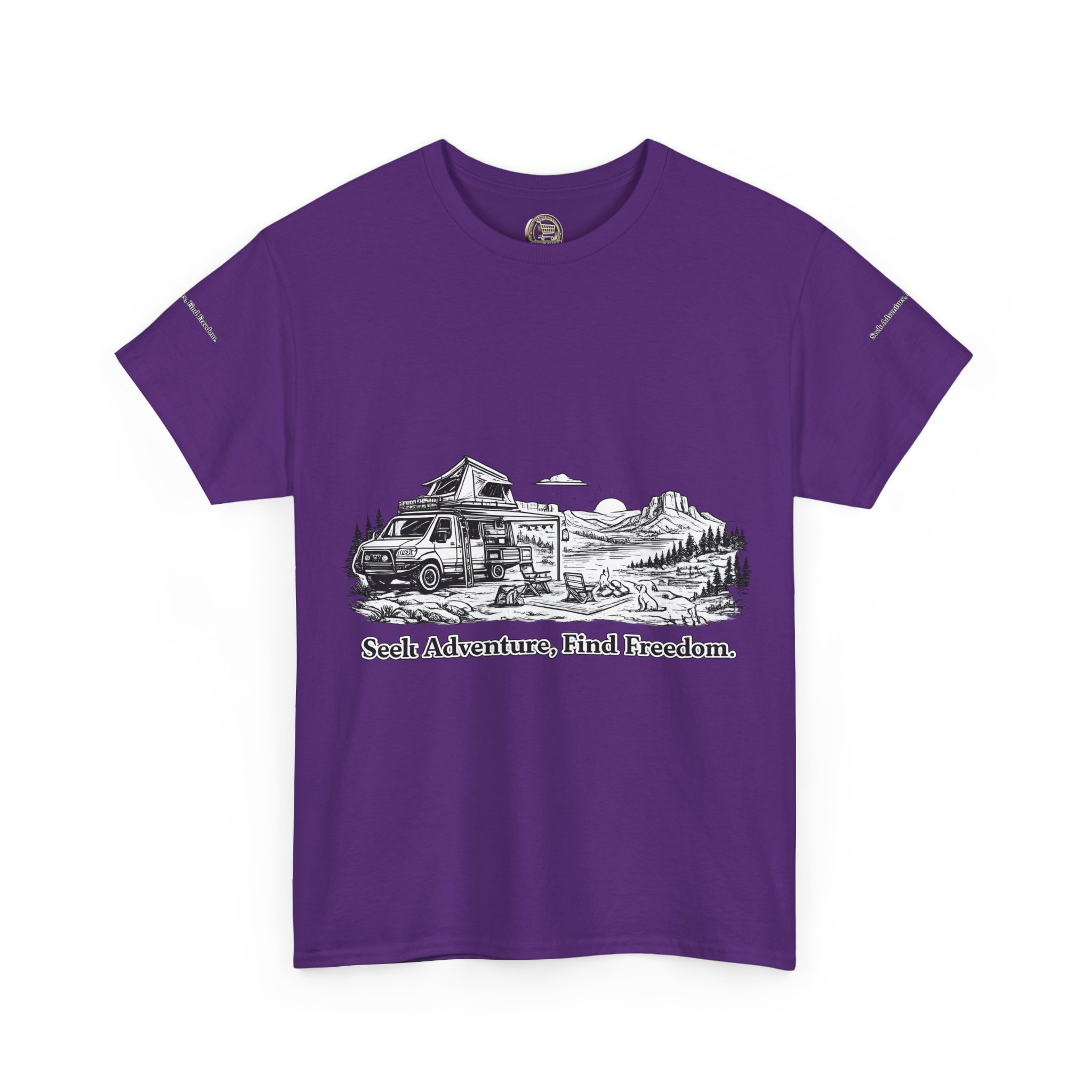 7626855513592313240_2048.jpeg Unisex Heavy Cotton Tee — "Seek Adventure, Find Freedom" Design Minimal-Line