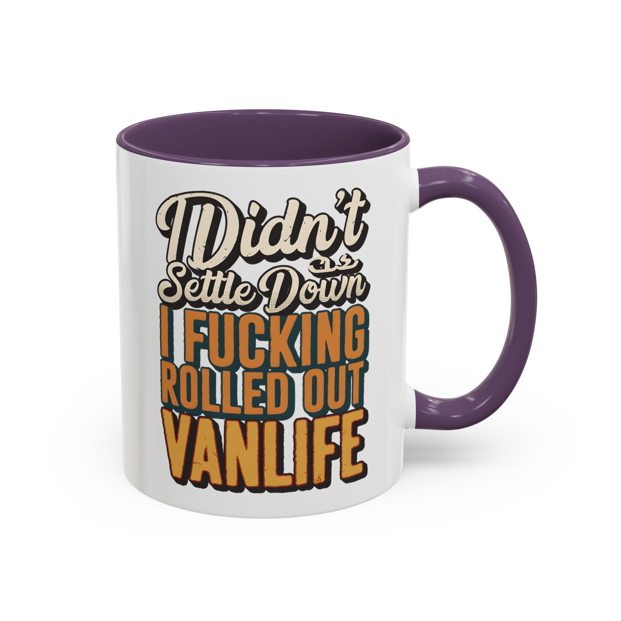Accent Coffee Mug (11, 15oz) — "Dind´t Settle Down" Design F**K-Line