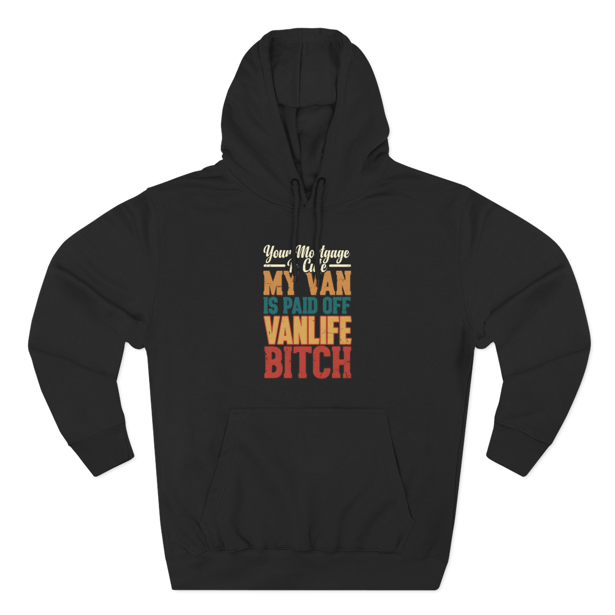 Three-Panel Fleece Hoodie - "Your Mortgage Is Cute" Design F**K-Line