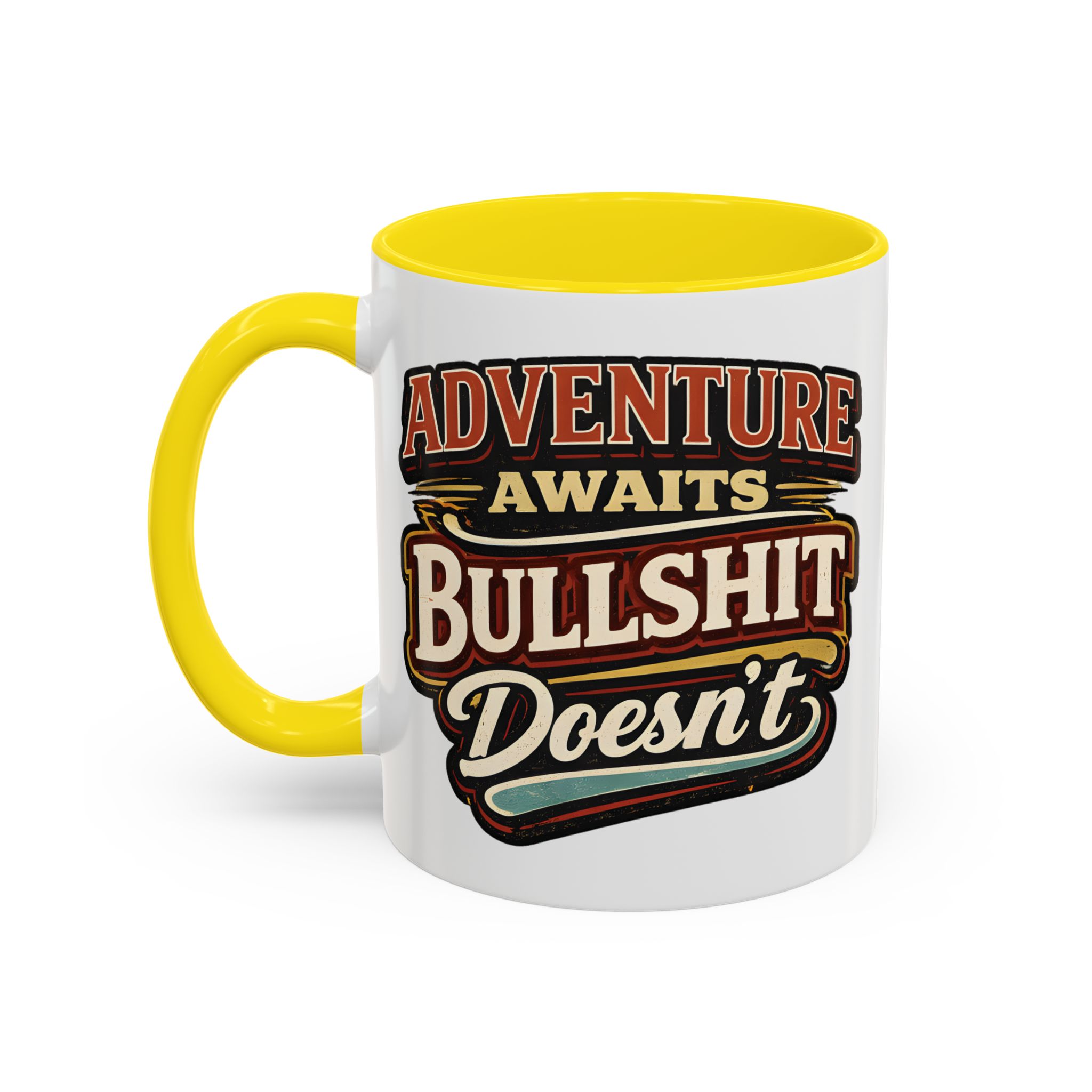 Accent Coffee Mug (11, 15oz) — "Adventure Awaits" Design F**K-Line