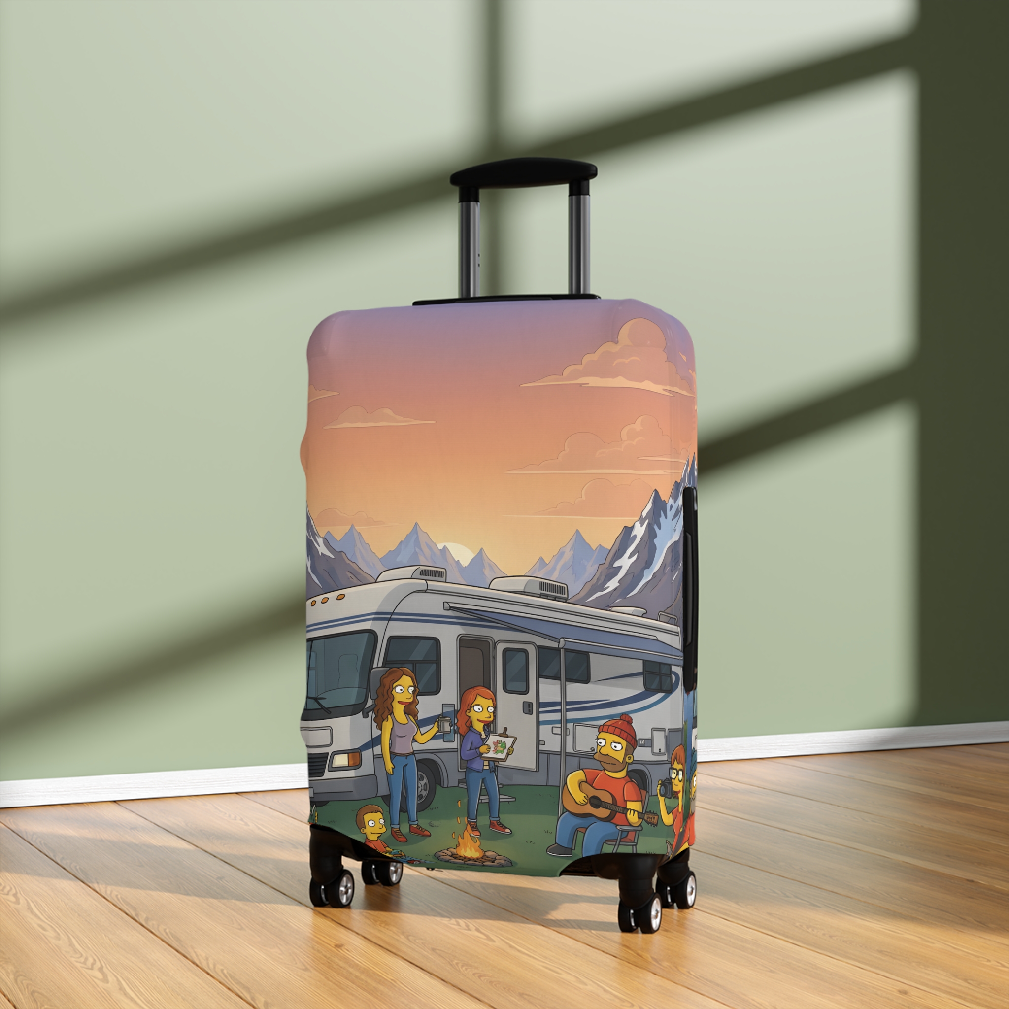 7641186625230975098_2048.jpeg Luggage Cover — Adventure Camper Sketch Travel Suitcase(Design Sitcom-Line)