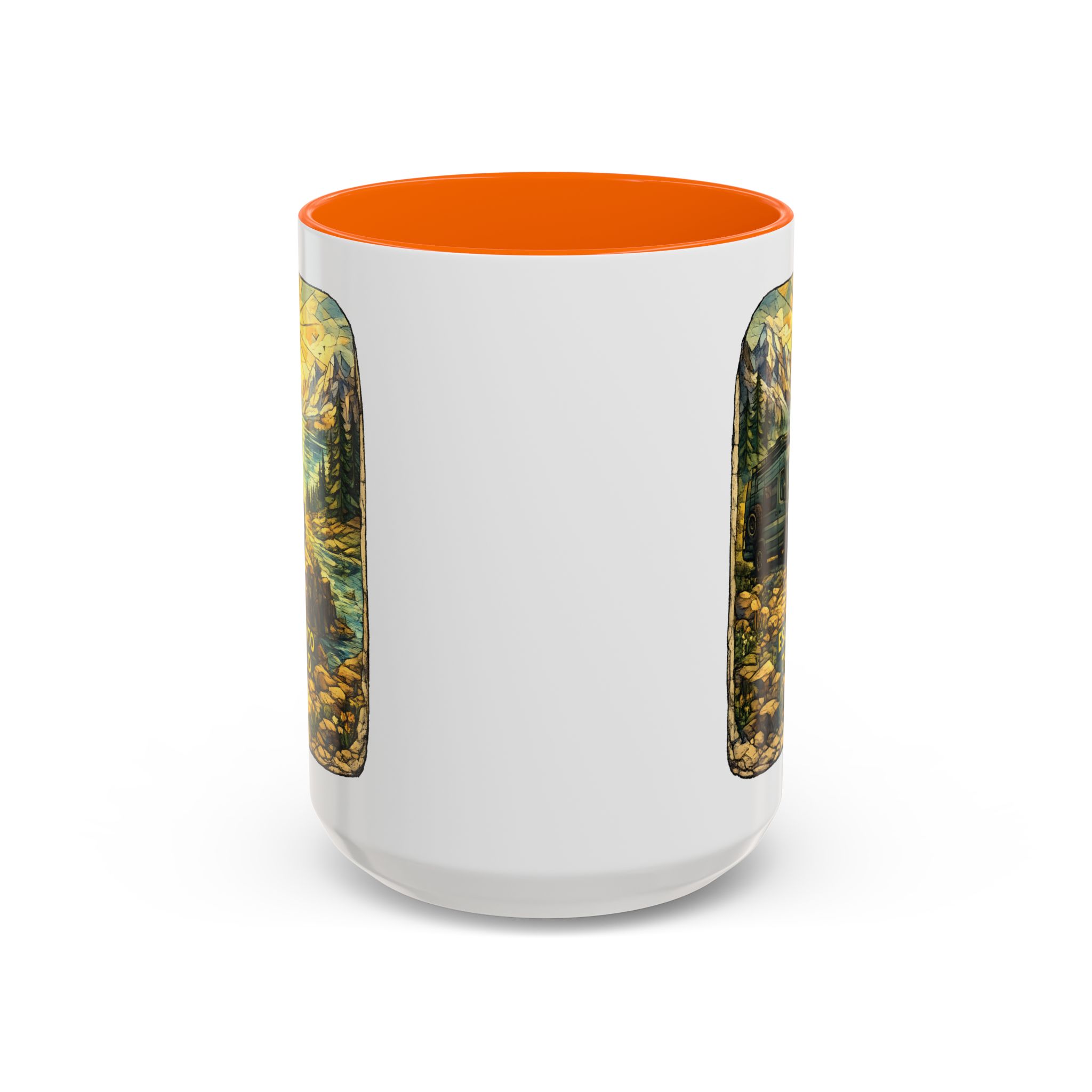 Accent Coffee Mug (11, 15oz) — "Escape Into The Wild" Design Cubic-Line