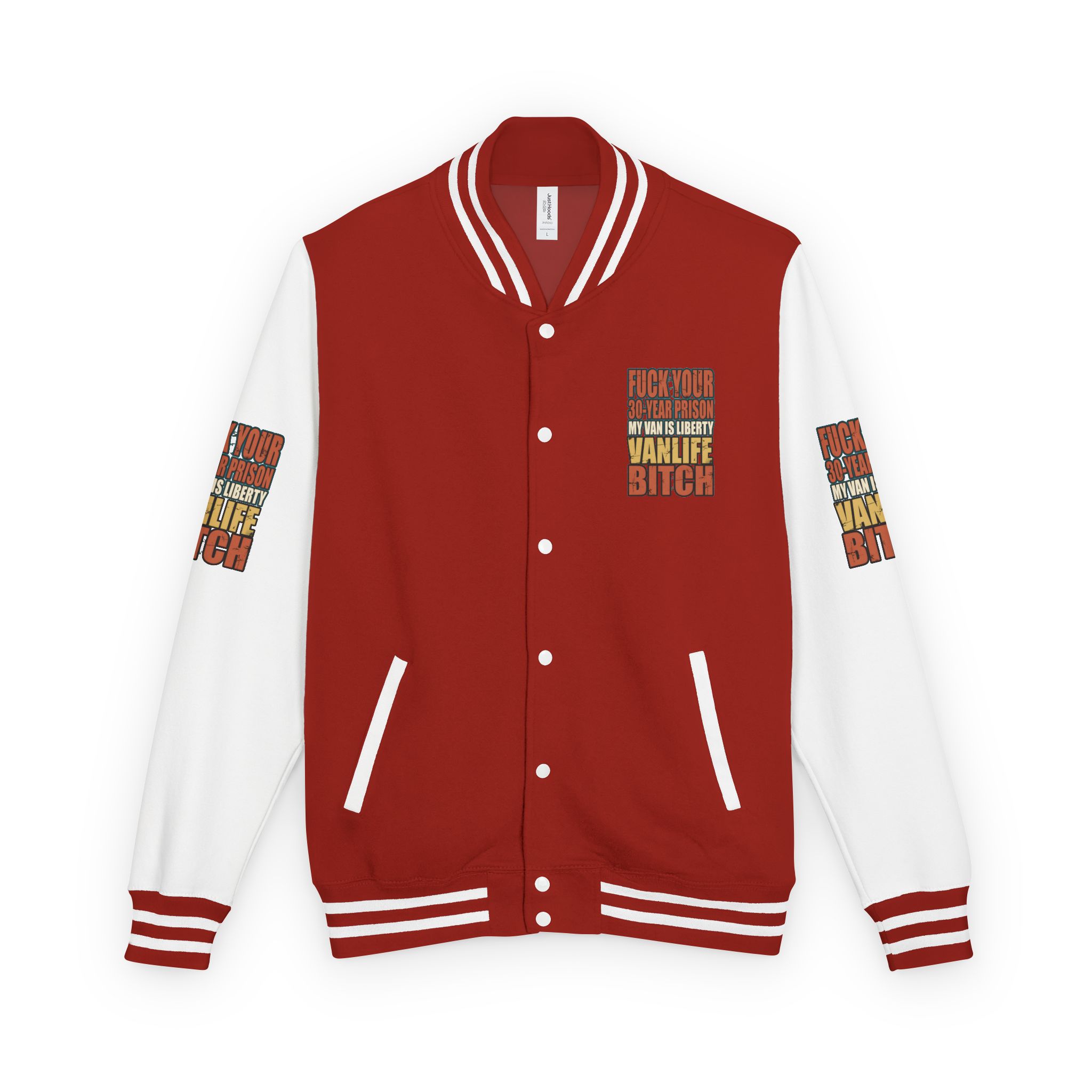 Unisex Heavyweight Letterman Jacket — "Fuck Your 30 Year" Design F**K-Line