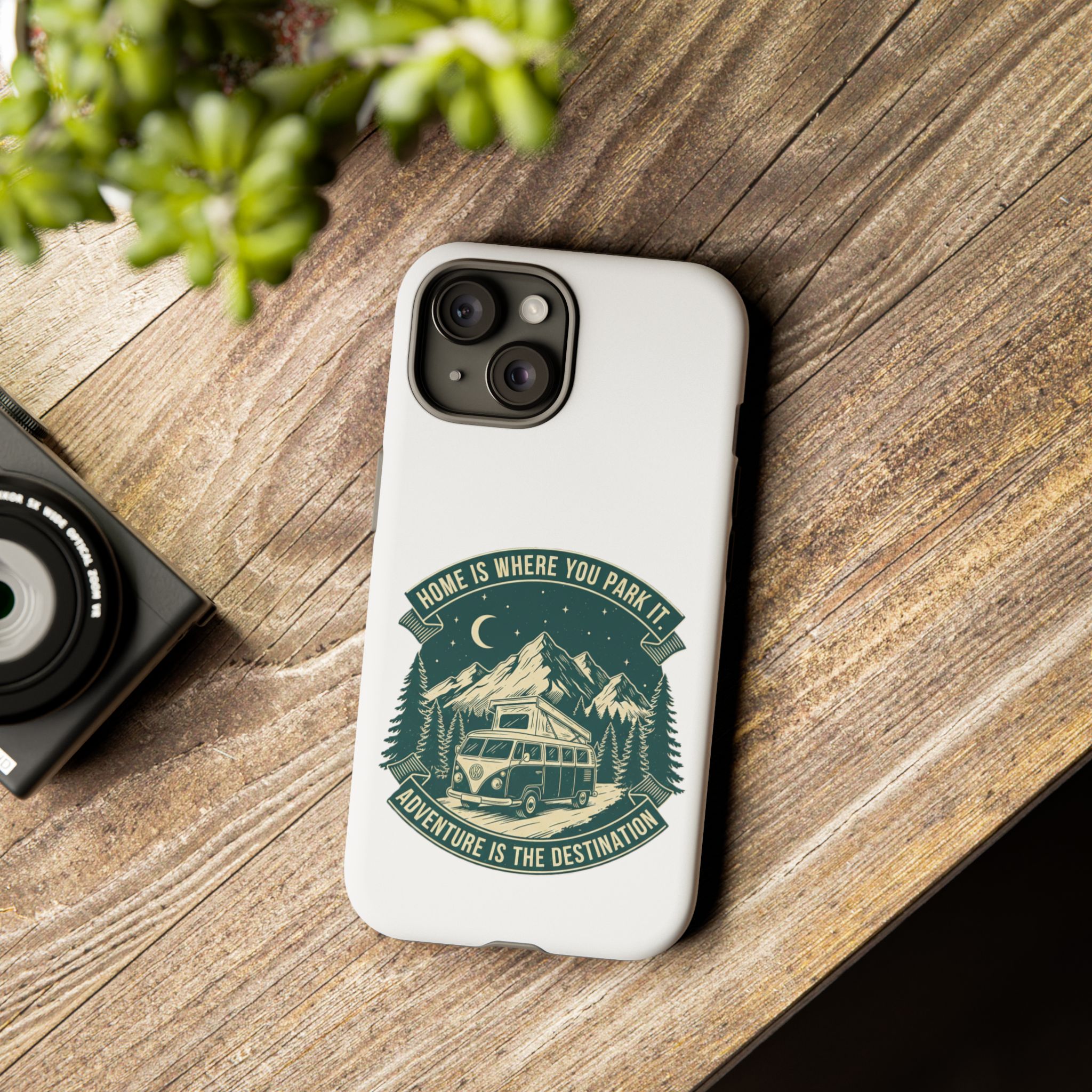 Phone Case — "Home Is Where You Park It-Adventure is the destination" Camper Van Design